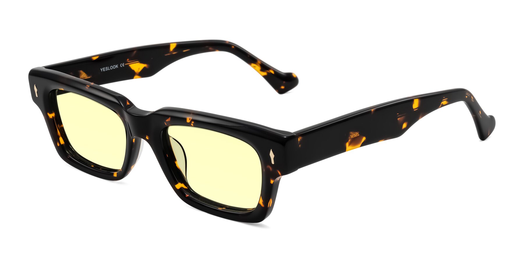 Angle of Xallon in Tortoise with Light Yellow Tinted Lenses