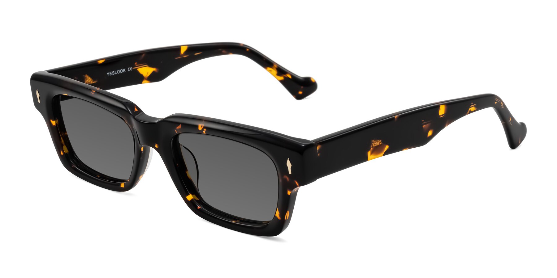 Angle of Xallon in Tortoise with Medium Gray Tinted Lenses