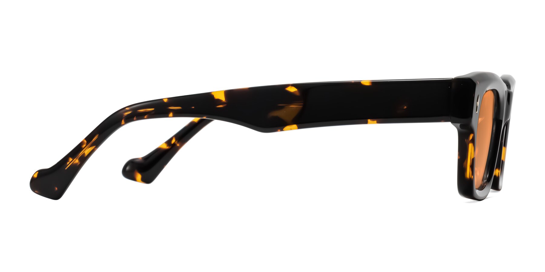 Side of Xallon in Tortoise with Medium Orange Tinted Lenses