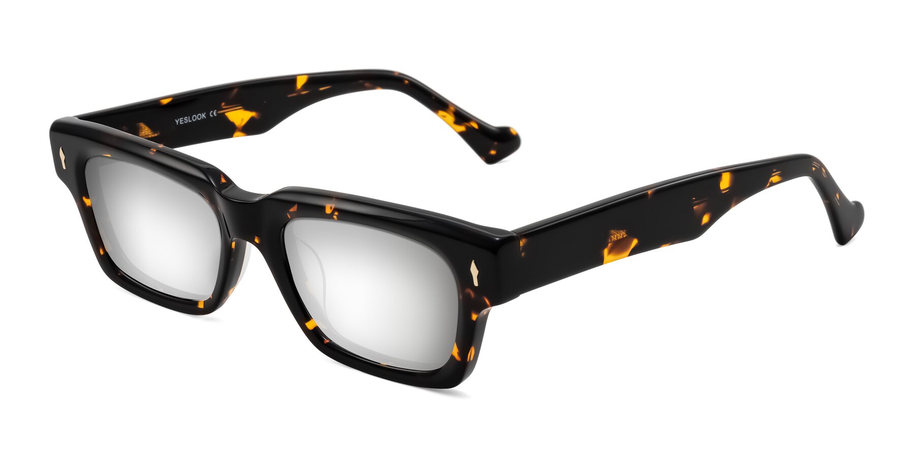 Angle of Xallon in Tortoise with Silver Mirrored Lenses
