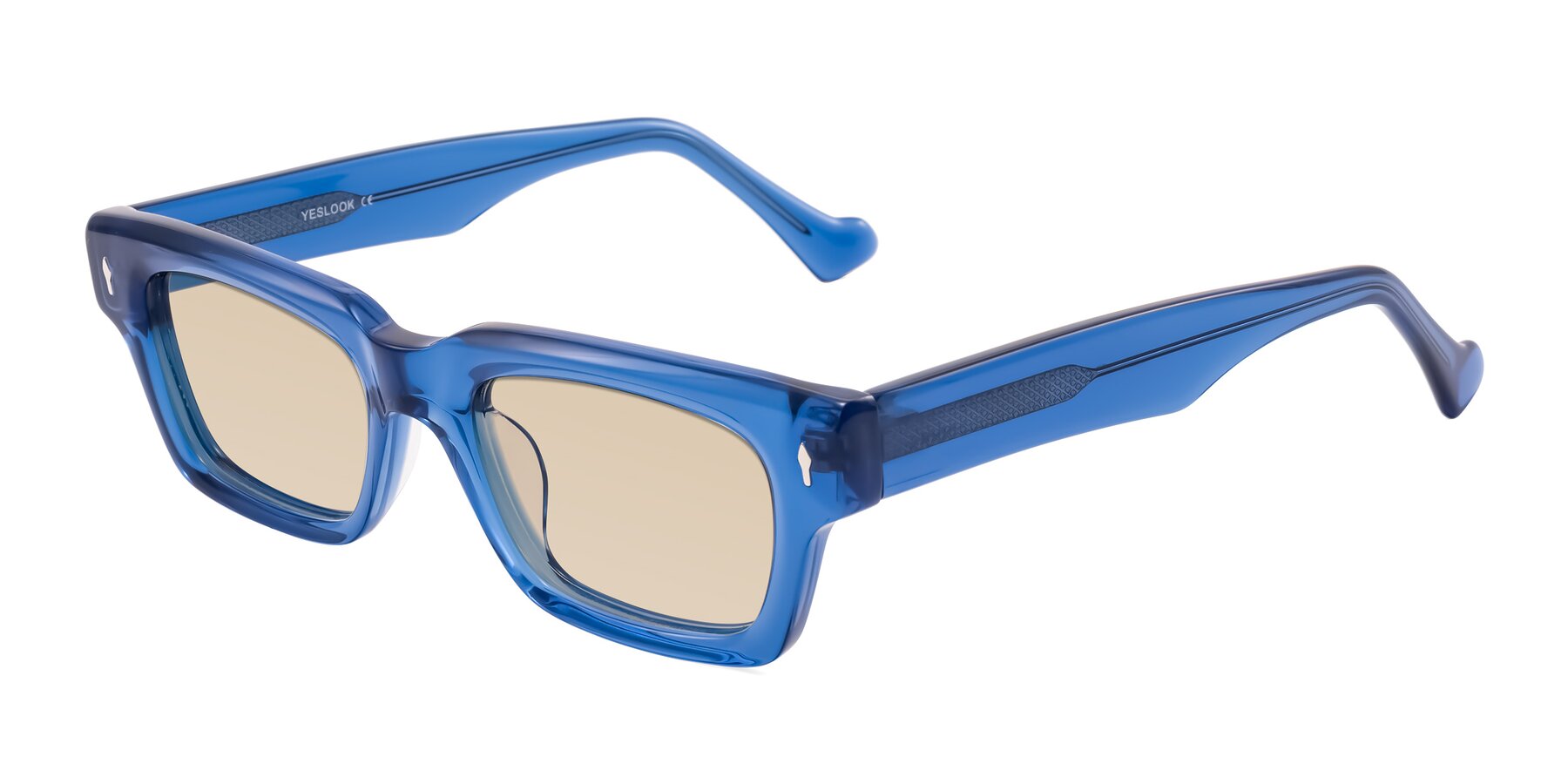 Angle of Xallon in Blue with Light Brown Tinted Lenses