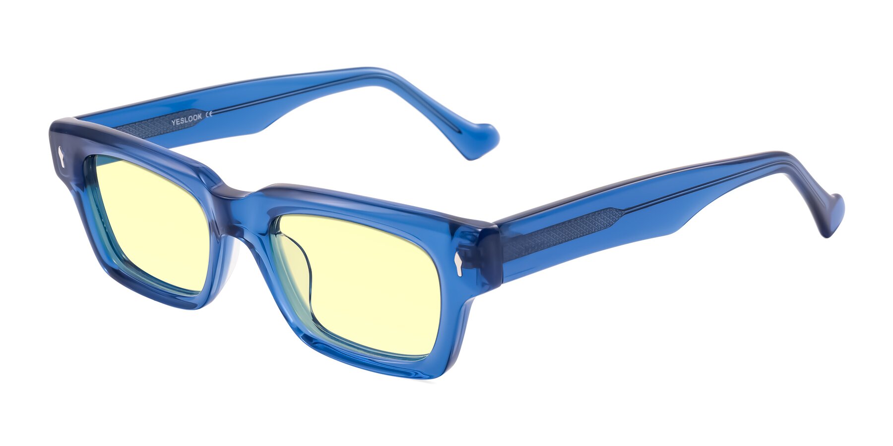 Angle of Xallon in Blue with Light Yellow Tinted Lenses