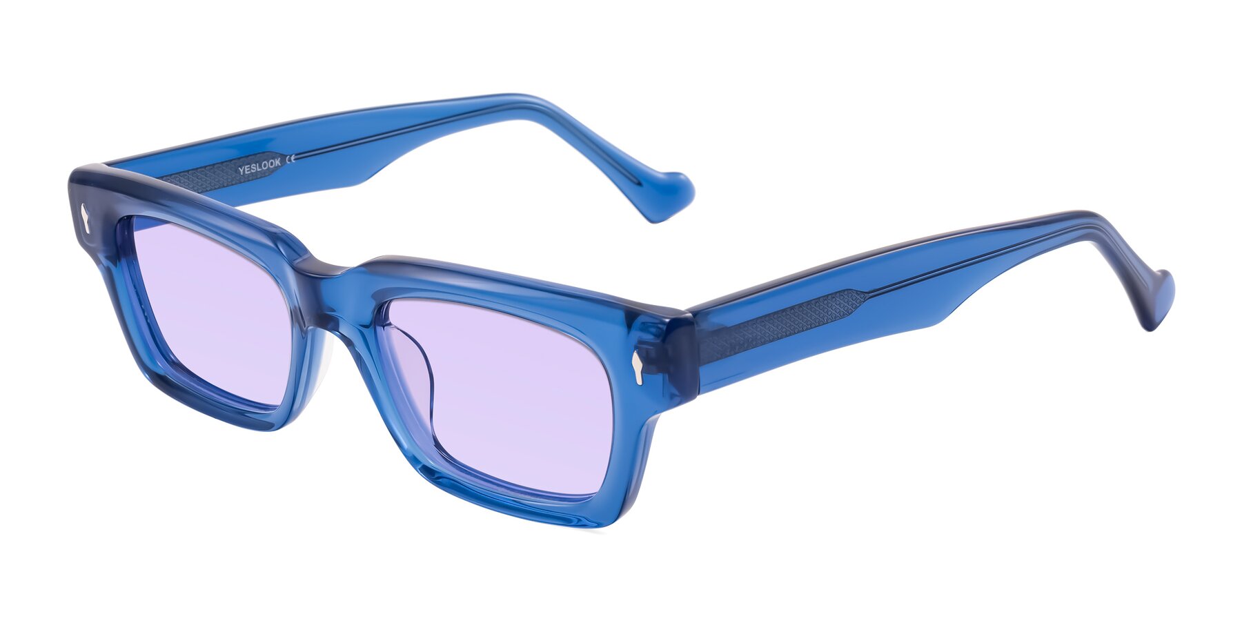 Angle of Xallon in Blue with Light Purple Tinted Lenses