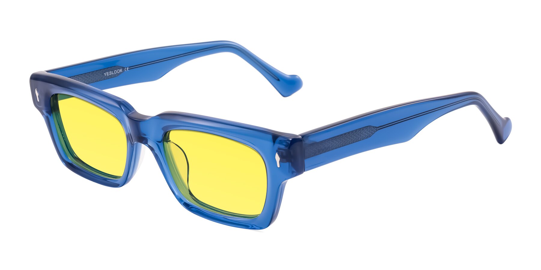 Angle of Xallon in Blue with Medium Yellow Tinted Lenses