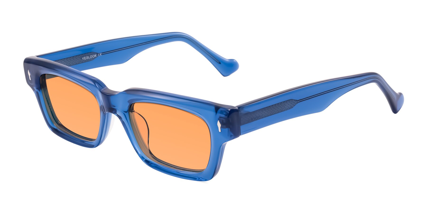 Angle of Xallon in Blue with Medium Orange Tinted Lenses