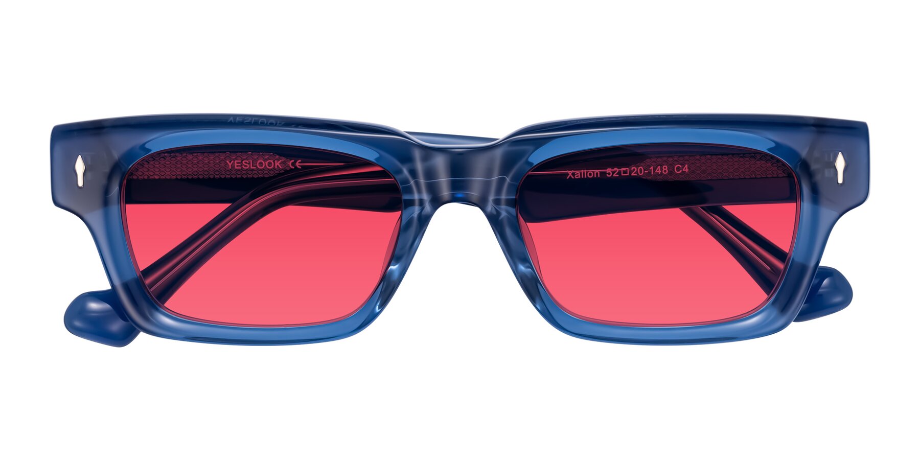 Folded Front of Xallon in Blue with Red Tinted Lenses