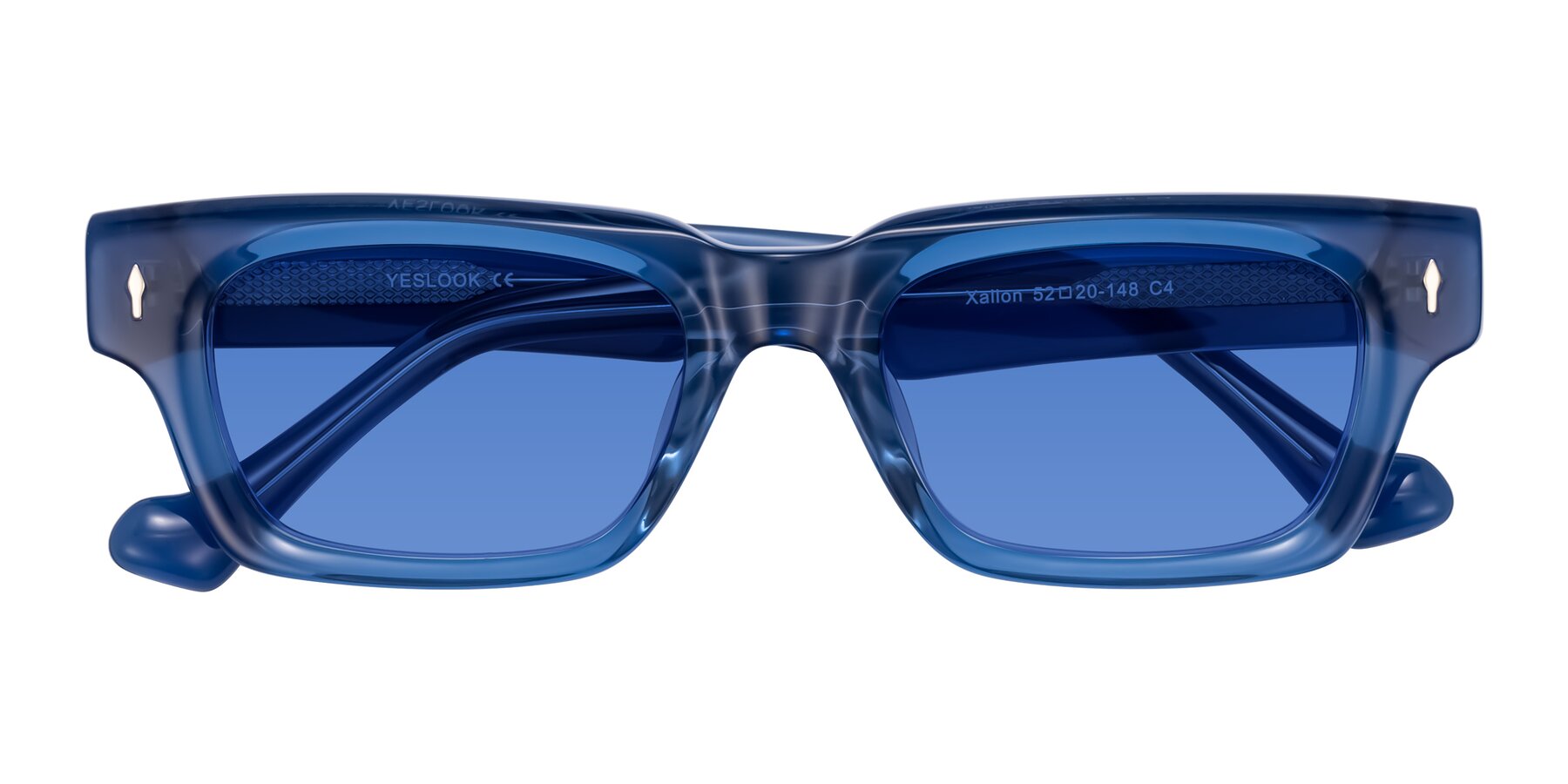 Folded Front of Xallon in Blue with Blue Tinted Lenses