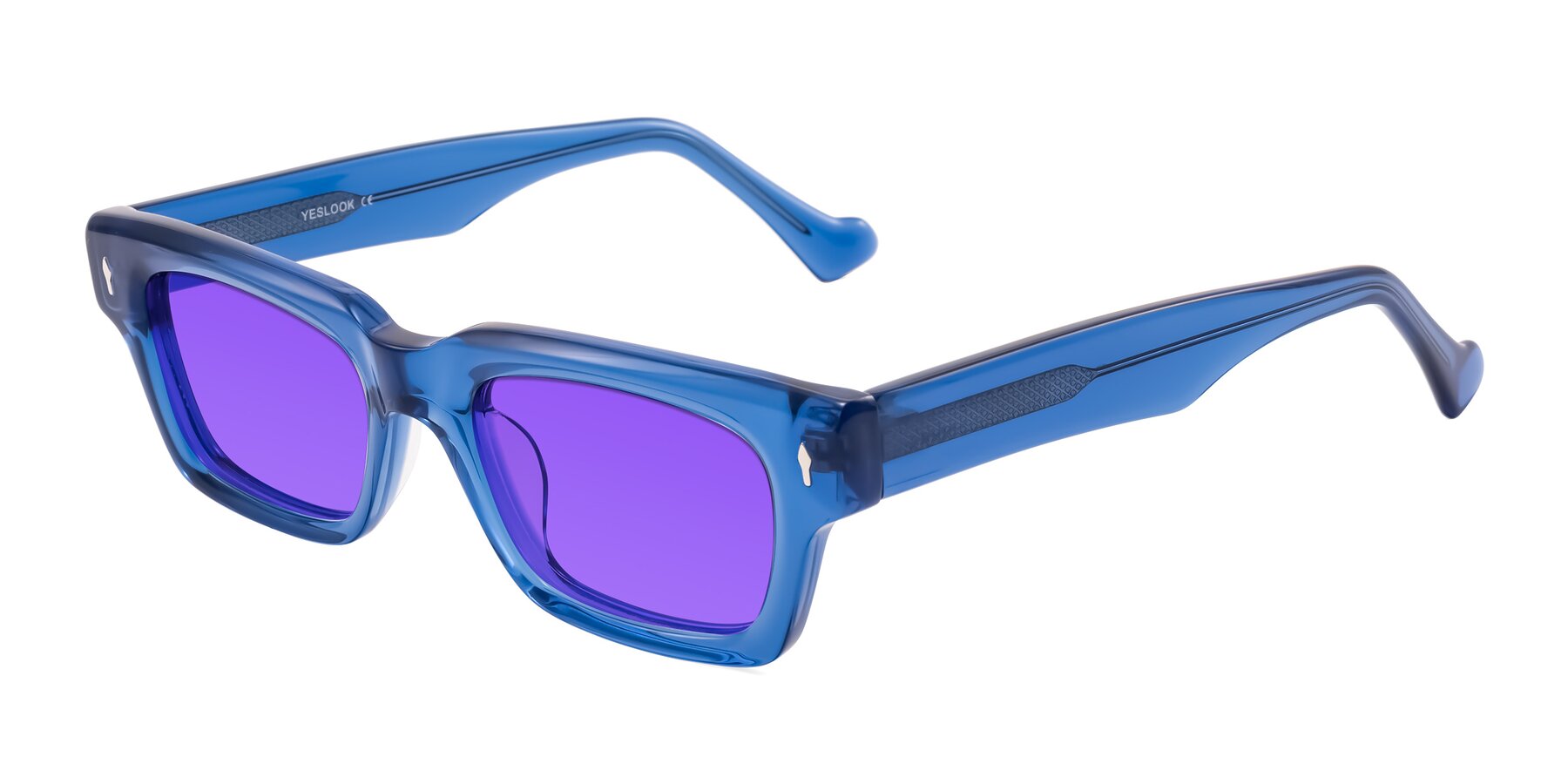 Angle of Xallon in Blue with Purple Tinted Lenses