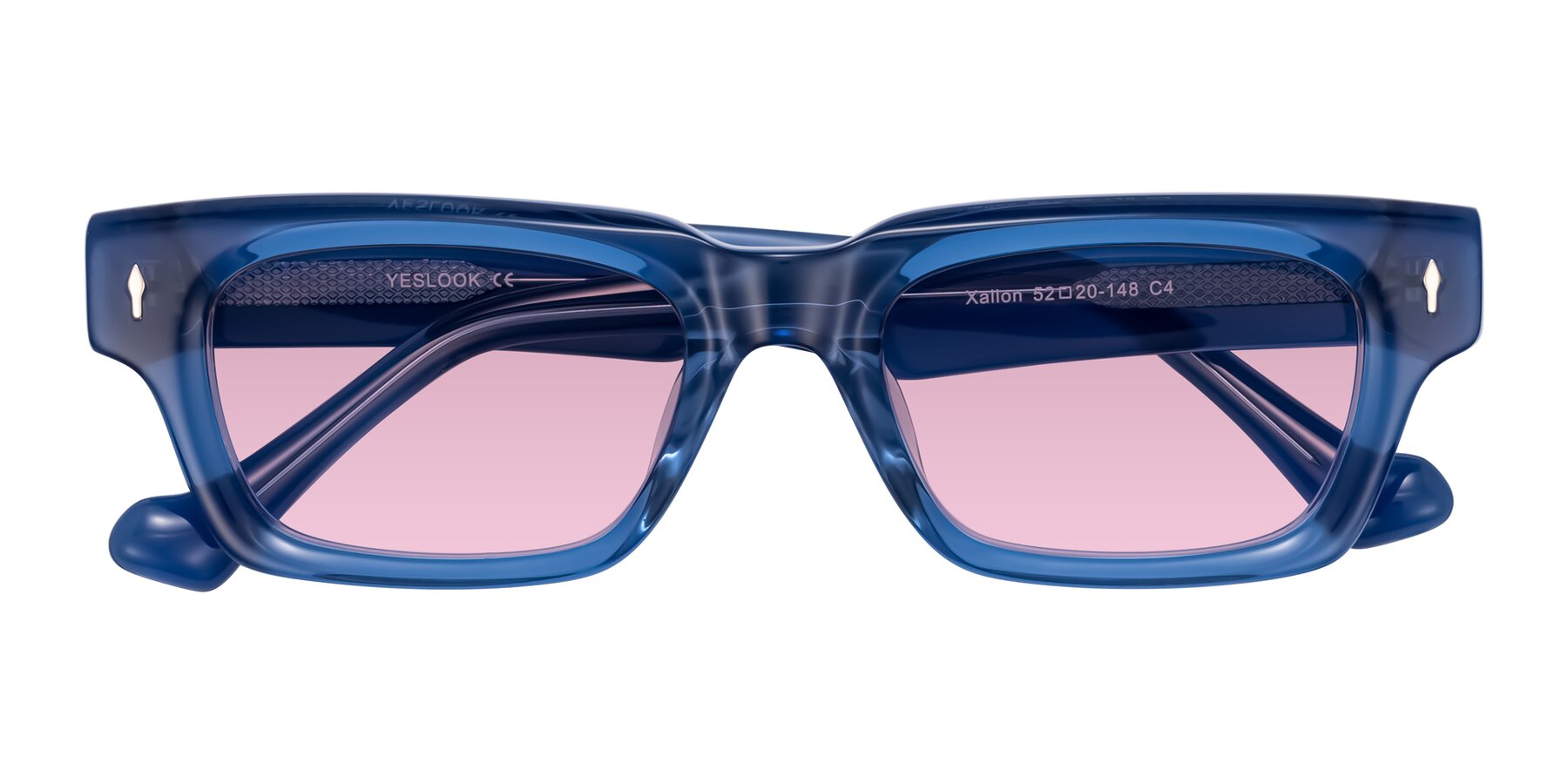Folded Front of Xallon in Blue with Light Wine Tinted Lenses