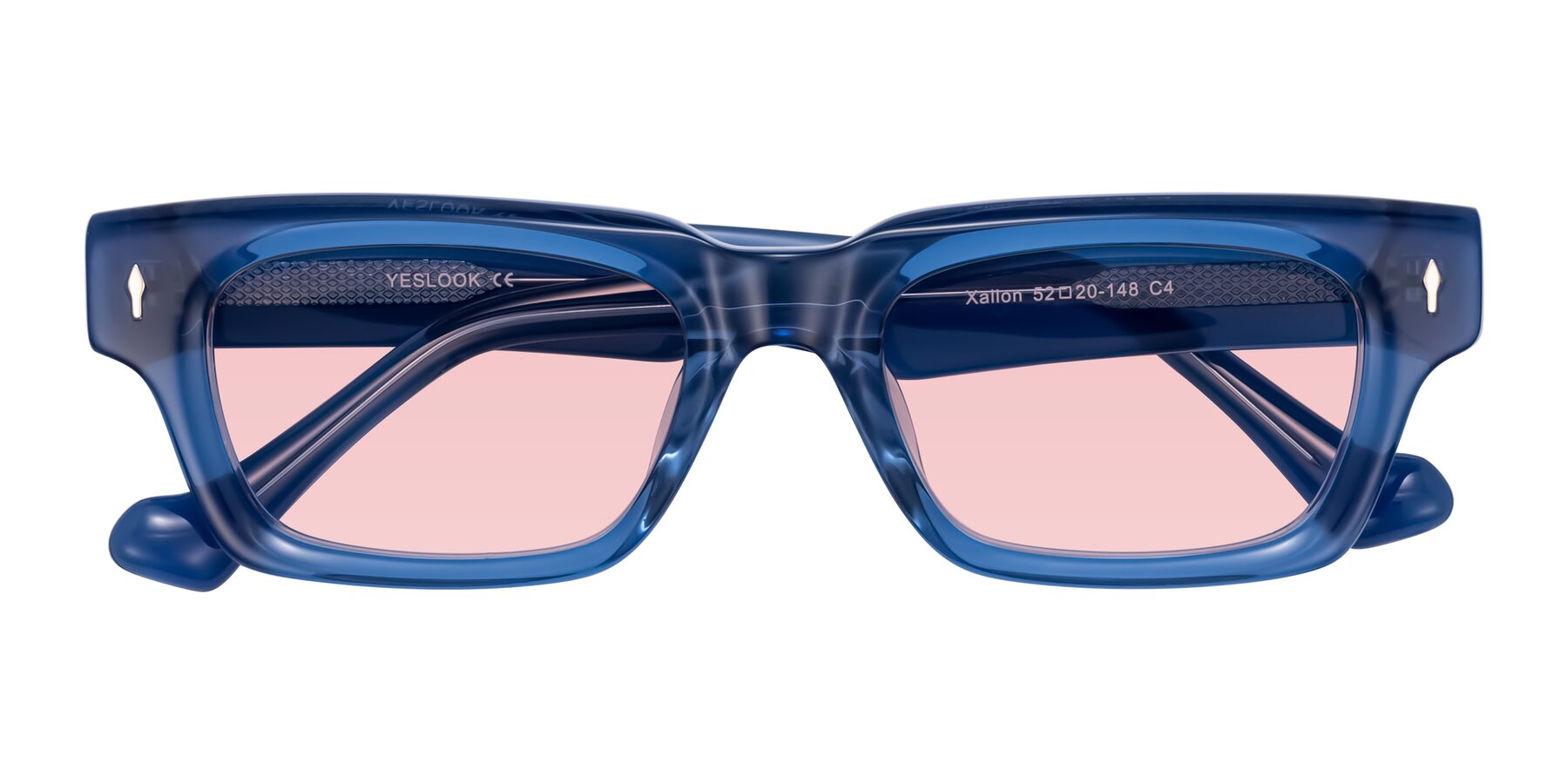 Folded Front of Xallon in Blue with Light Garnet Tinted Lenses