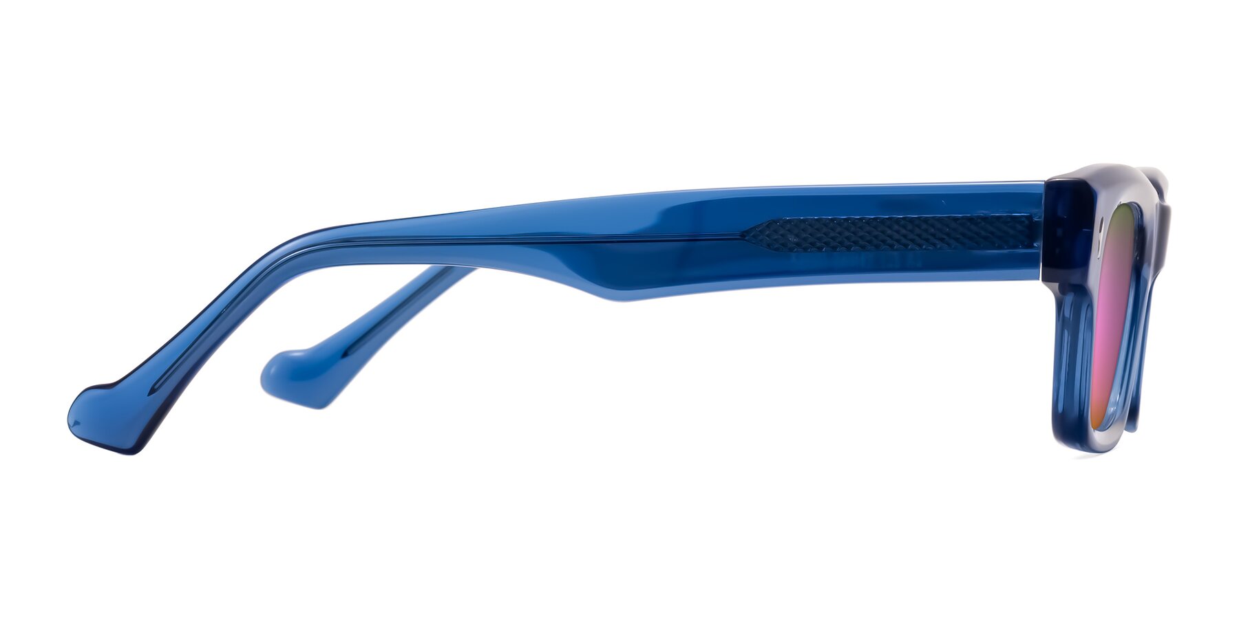 Side of Xallon in Blue with Pink Mirrored Lenses