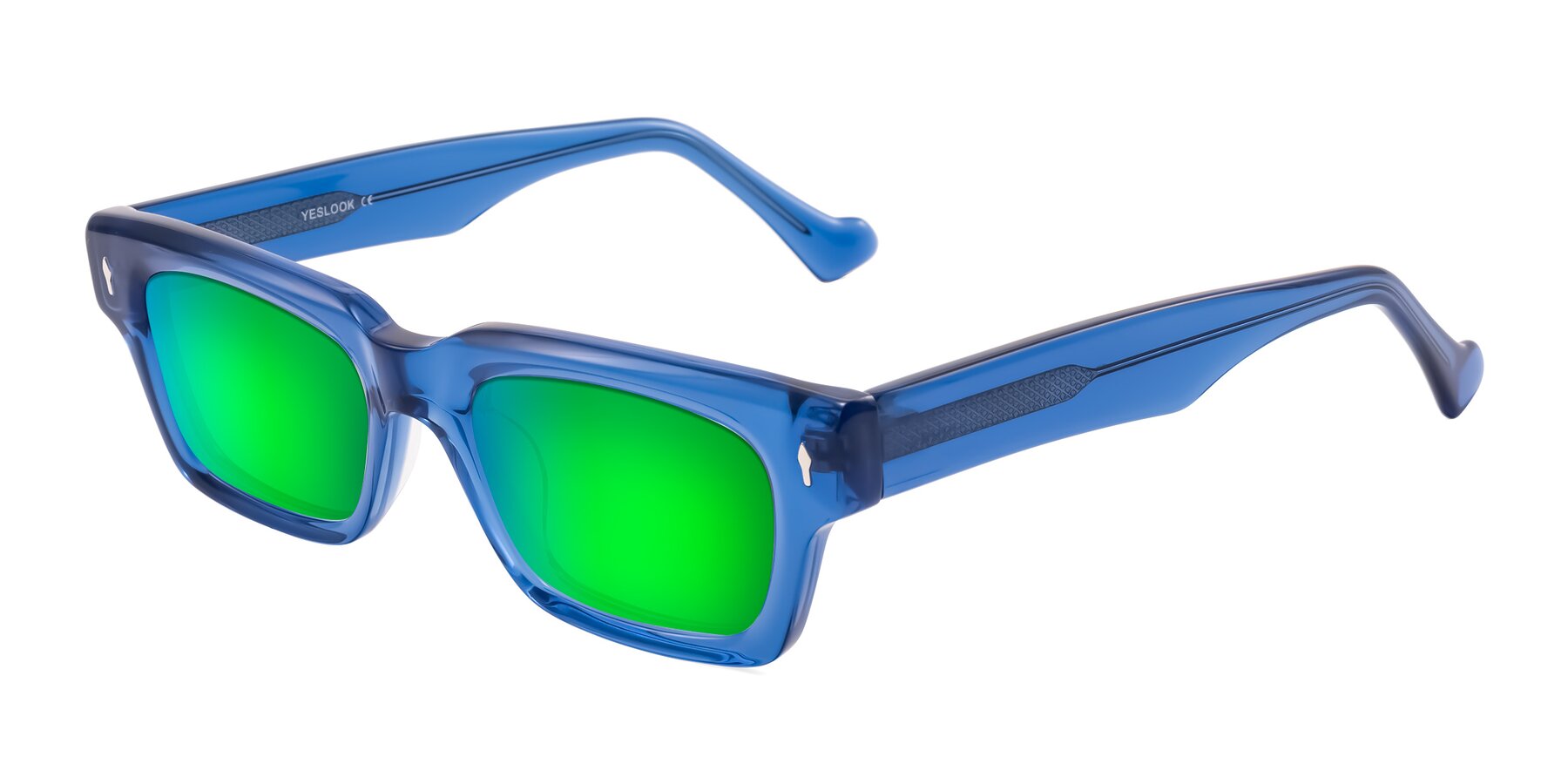 Angle of Xallon in Blue with Green Mirrored Lenses
