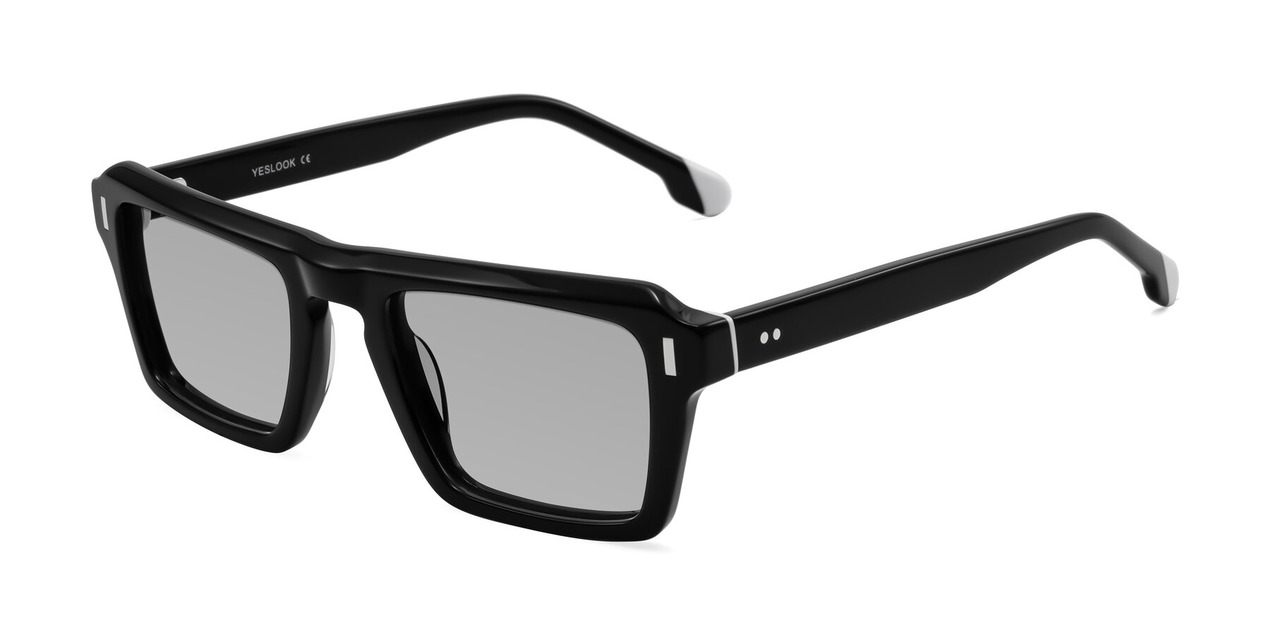 Angle of Sloan in Black with Light Gray Tinted Lenses