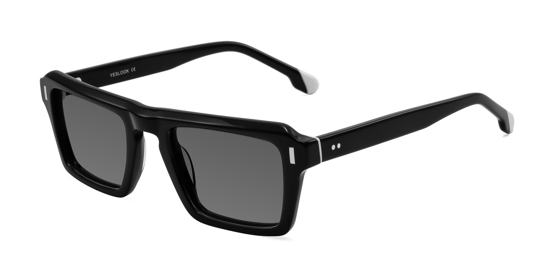 Angle of Sloan in Black with Medium Gray Tinted Lenses