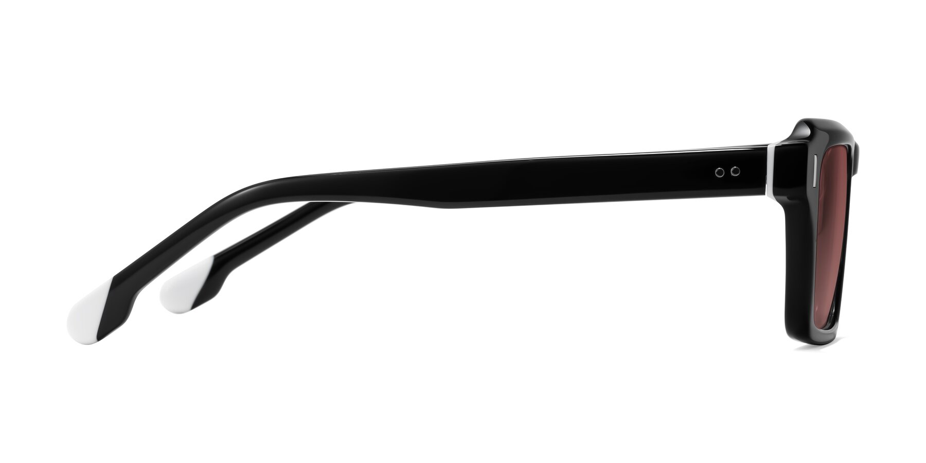 Side of Sloan in Black with Garnet Tinted Lenses