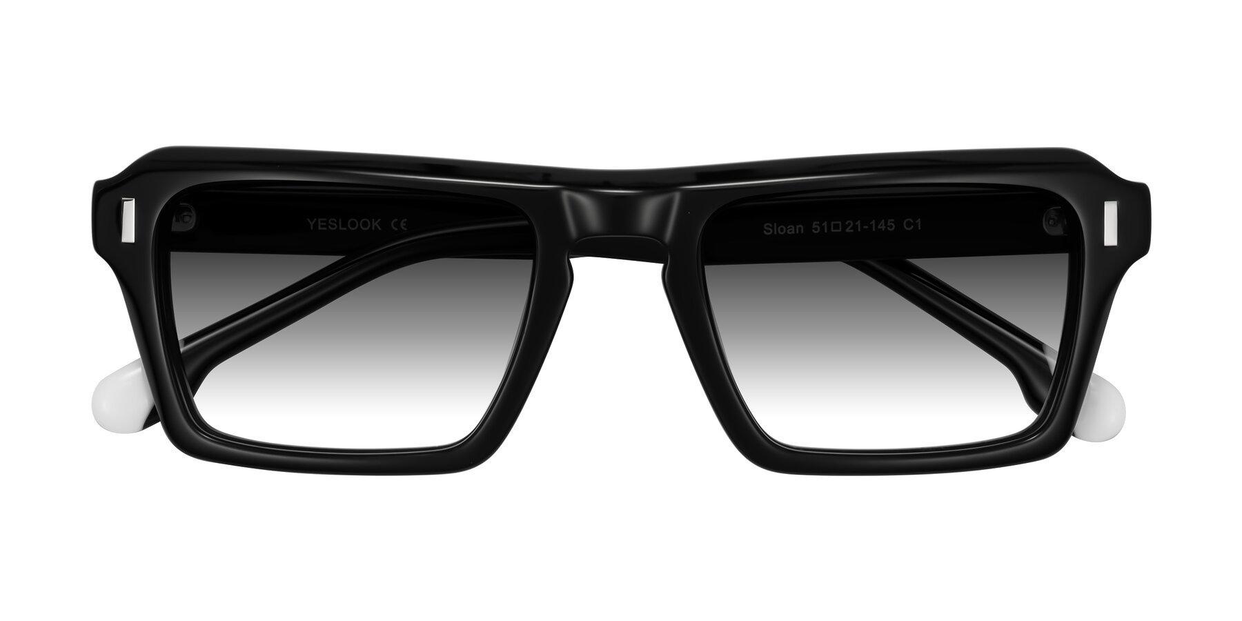 Folded Front of Sloan in Black with Gray Gradient Lenses