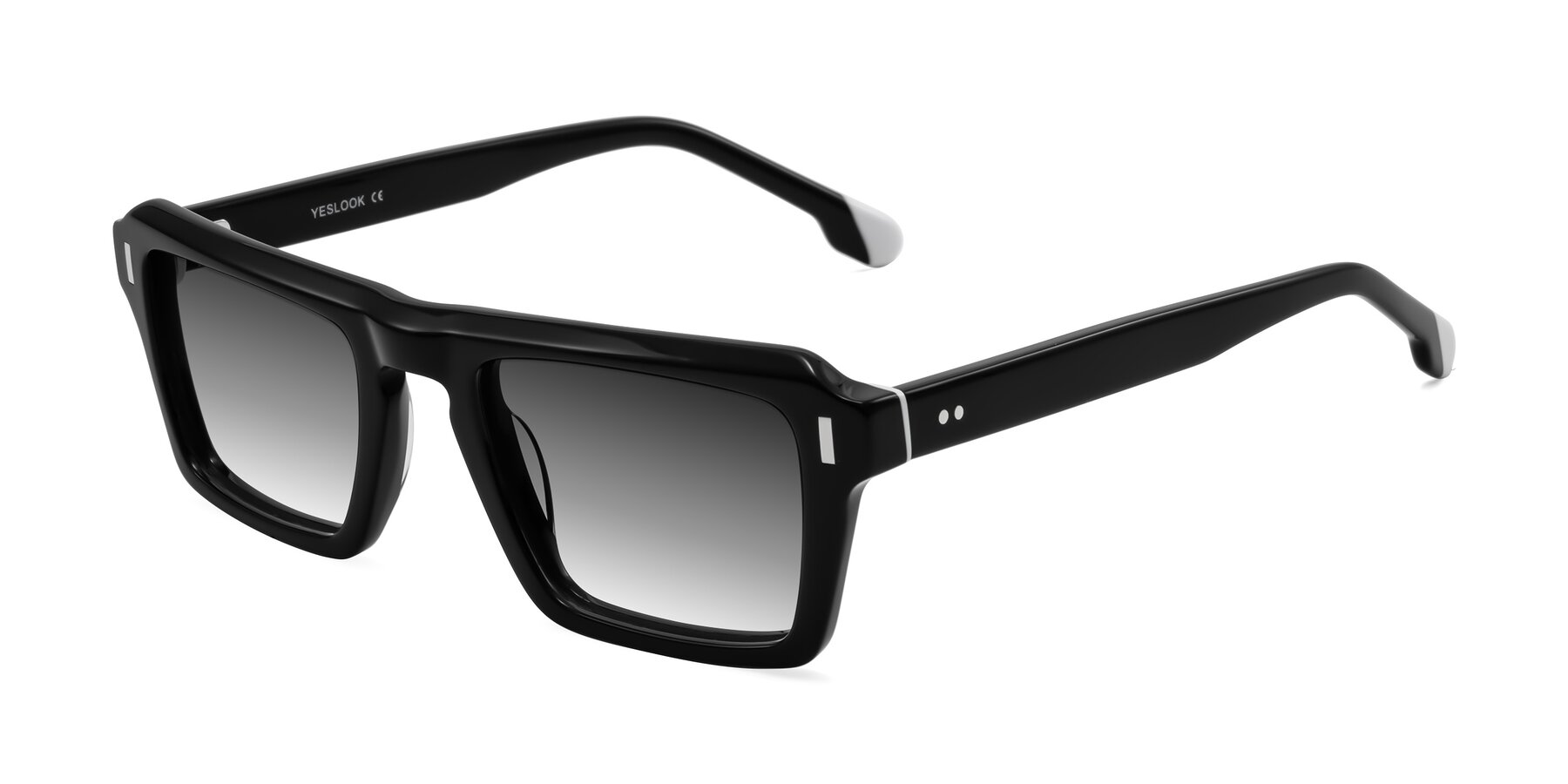 Angle of Sloan in Black with Gray Gradient Lenses