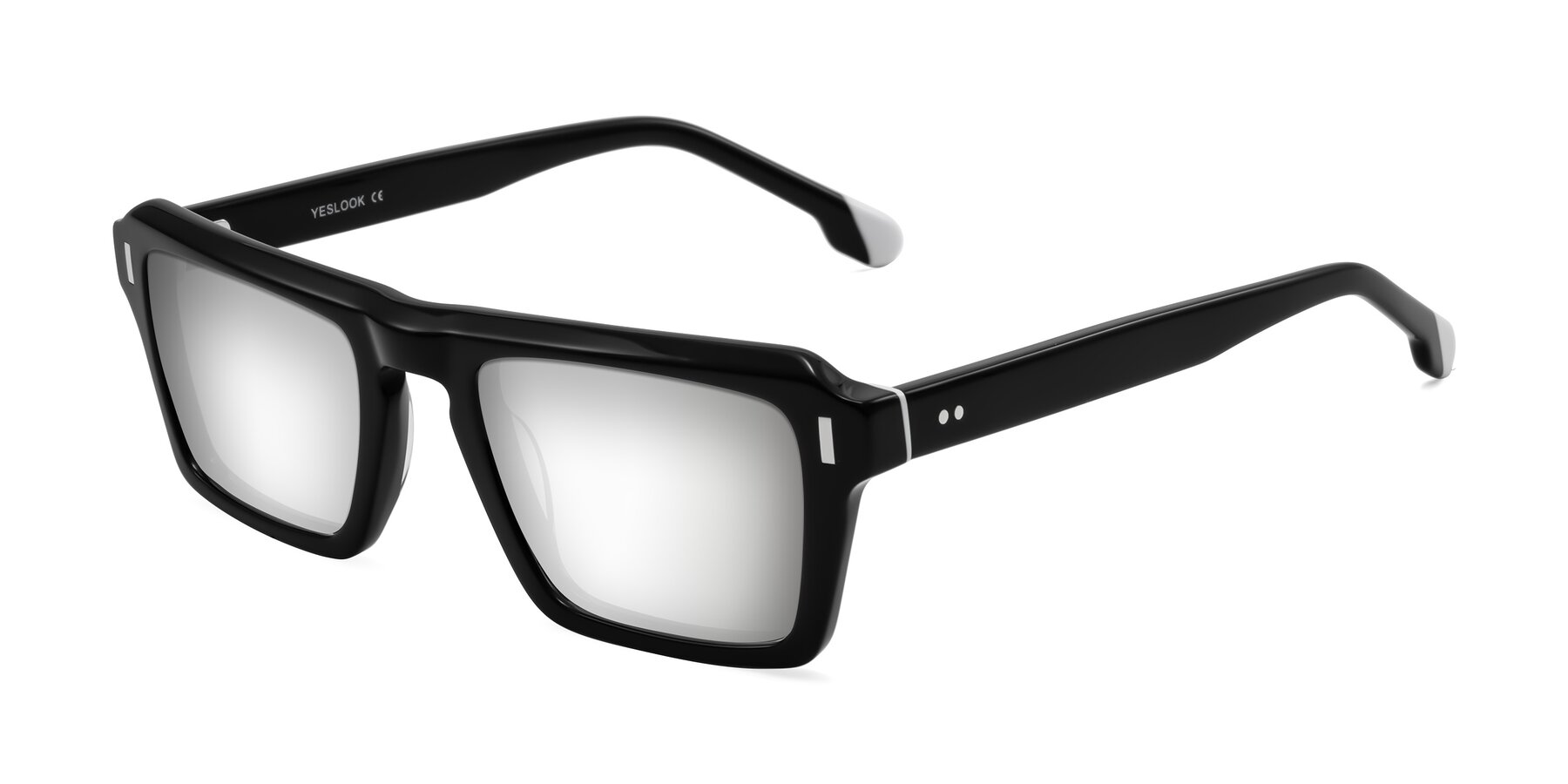 Angle of Sloan in Black with Silver Mirrored Lenses