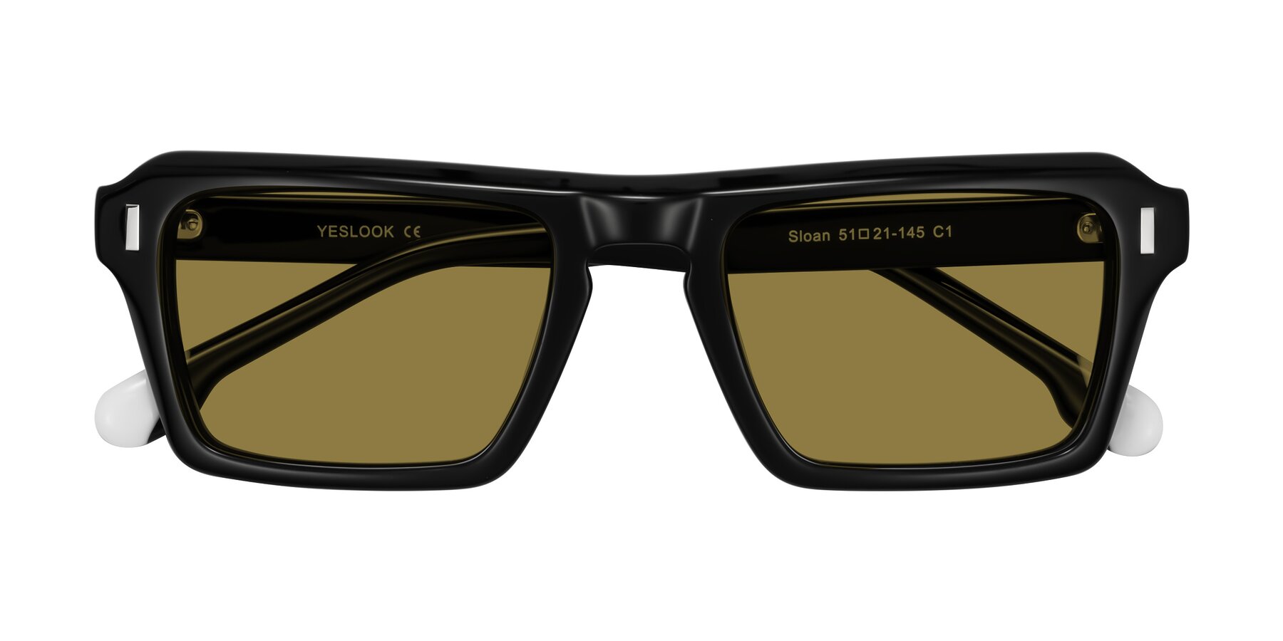 Folded Front of Sloan in Black with Brown Polarized Lenses