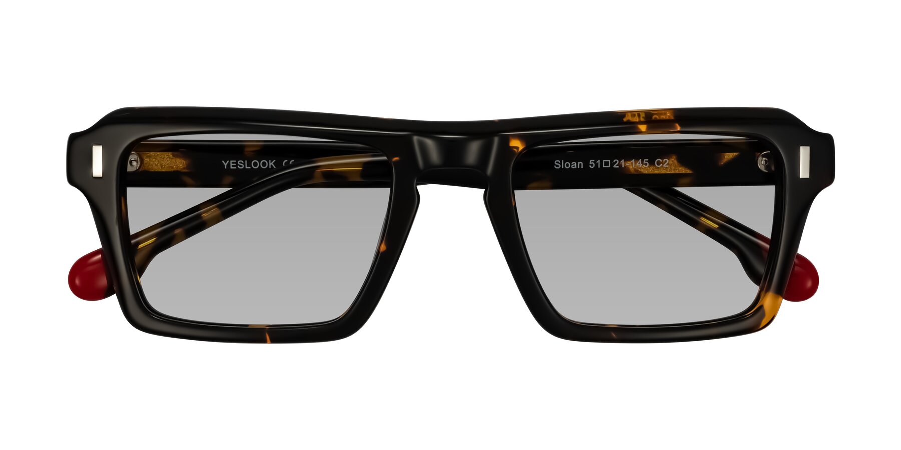 Folded Front of Sloan in Tortoise with Light Gray Tinted Lenses