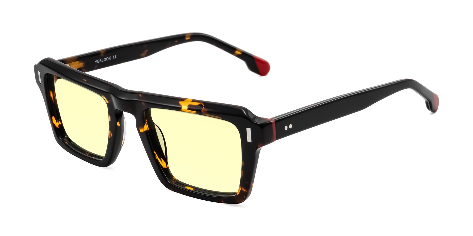 Angle of Sloan in Tortoise with Light Yellow Tinted Lenses