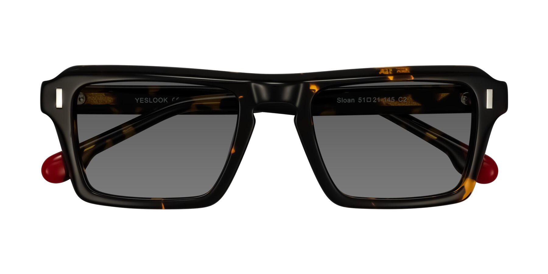 Folded Front of Sloan in Tortoise with Medium Gray Tinted Lenses