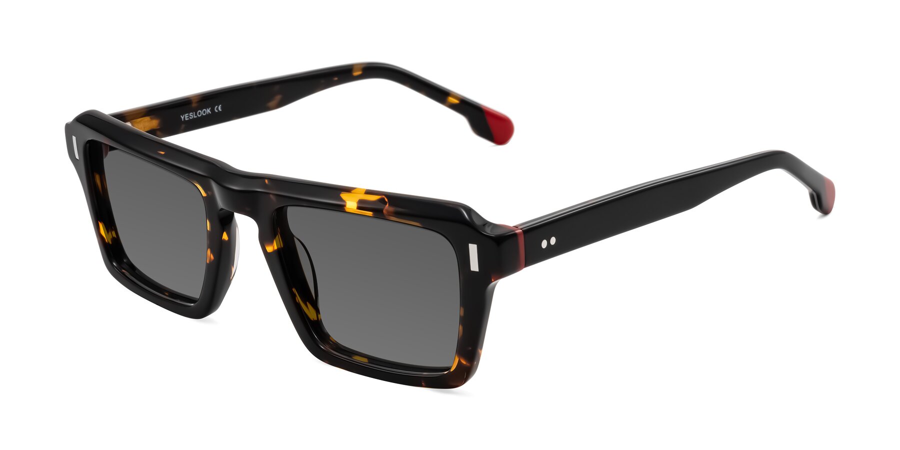 Angle of Sloan in Tortoise with Medium Gray Tinted Lenses