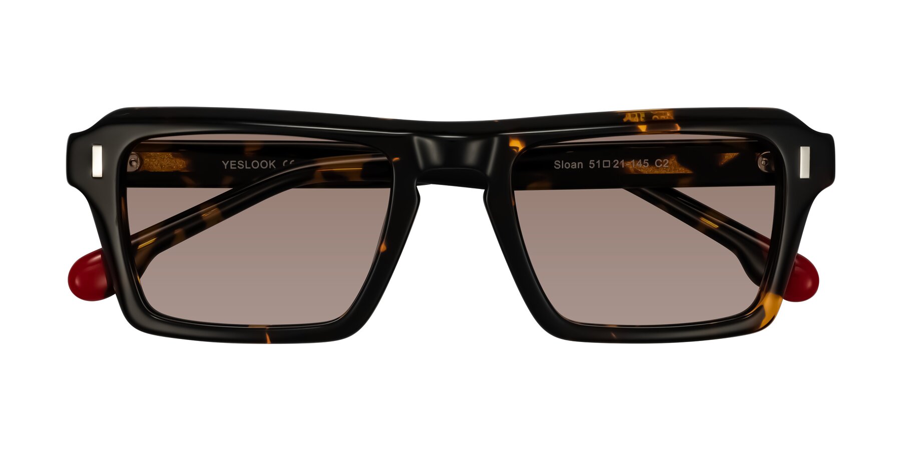 Folded Front of Sloan in Tortoise with Medium Brown Tinted Lenses