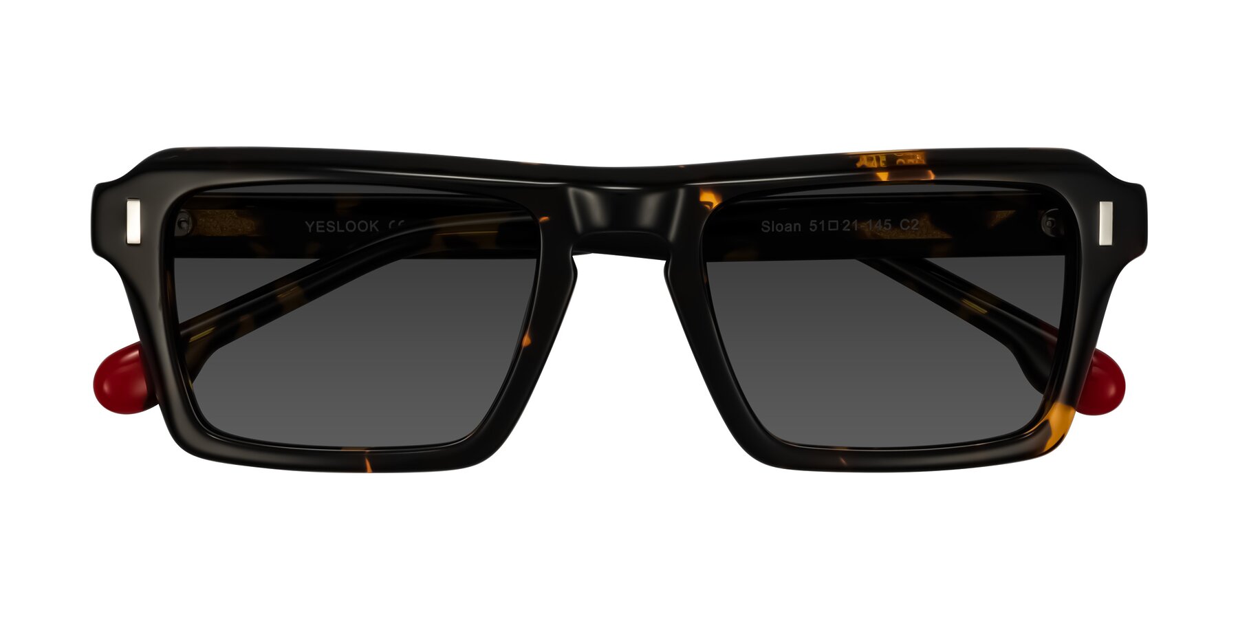 Folded Front of Sloan in Tortoise with Gray Tinted Lenses
