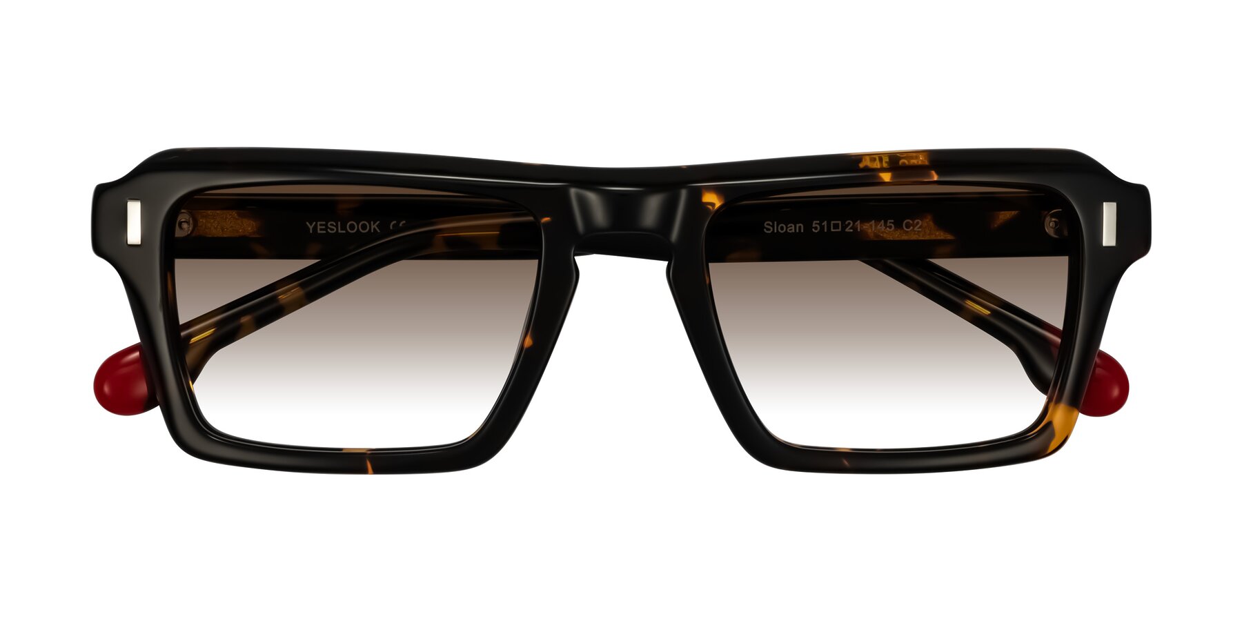 Folded Front of Sloan in Tortoise with Brown Gradient Lenses