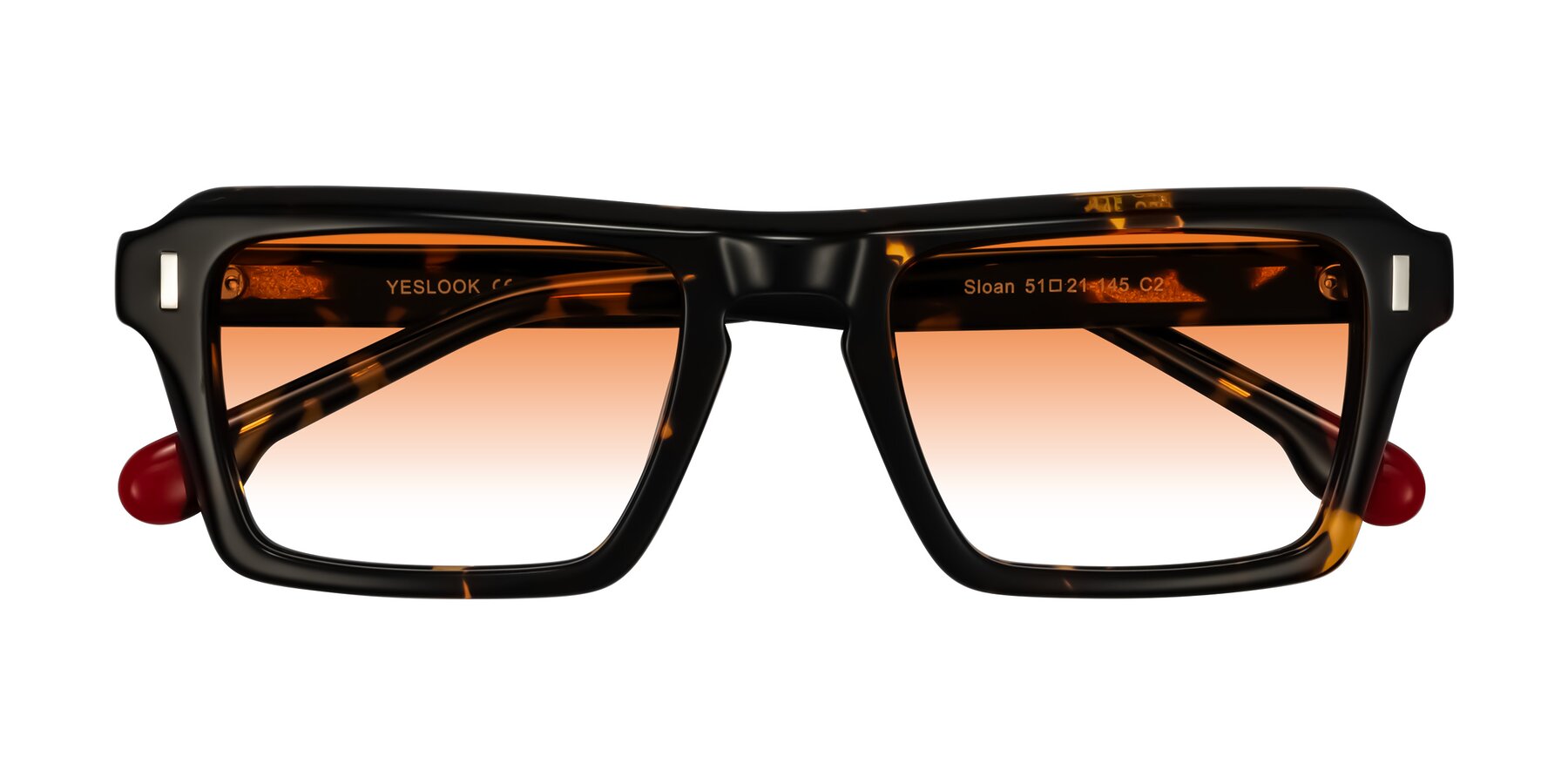 Folded Front of Sloan in Tortoise with Orange Gradient Lenses