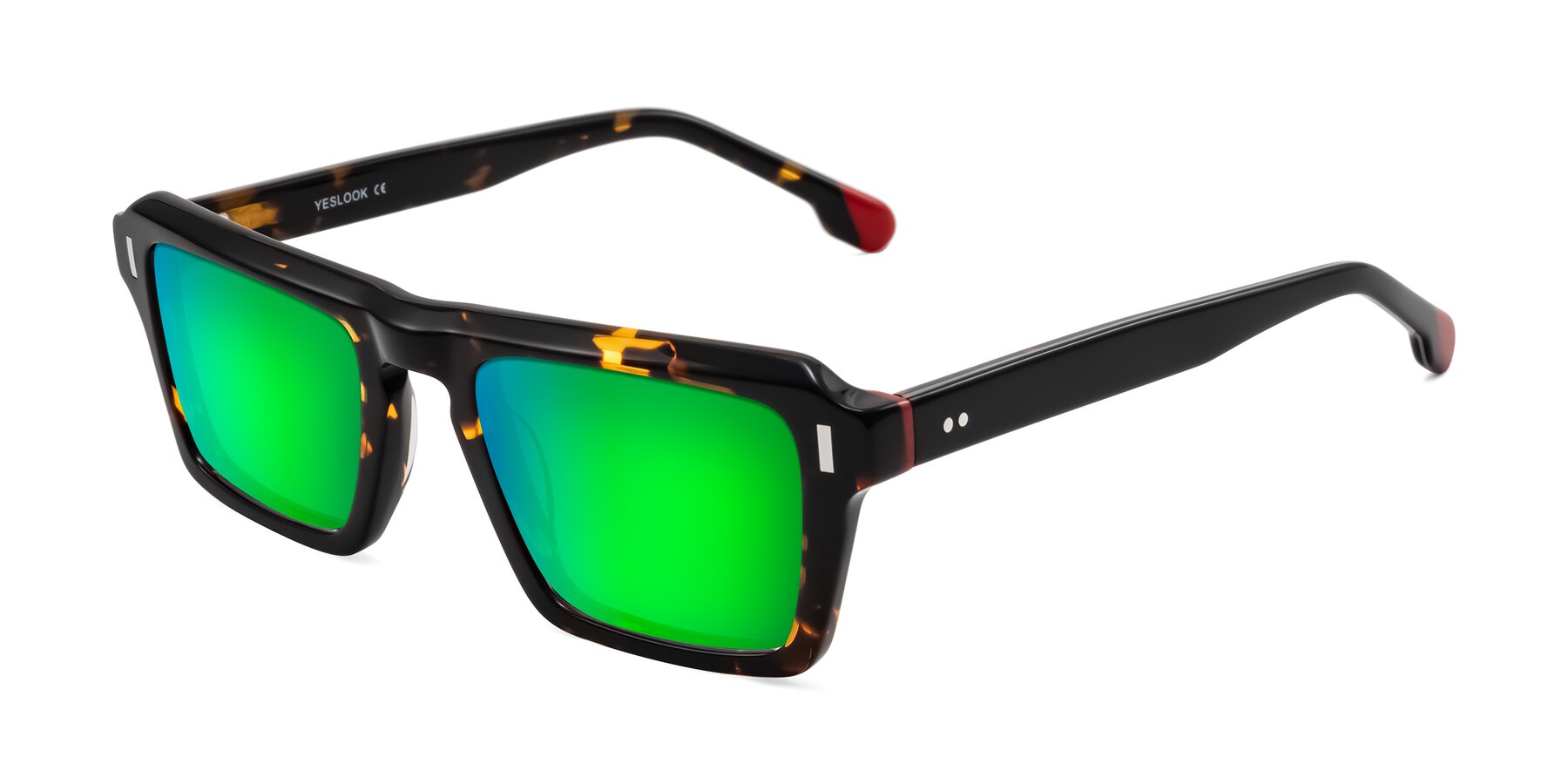 Angle of Sloan in Tortoise with Green Mirrored Lenses