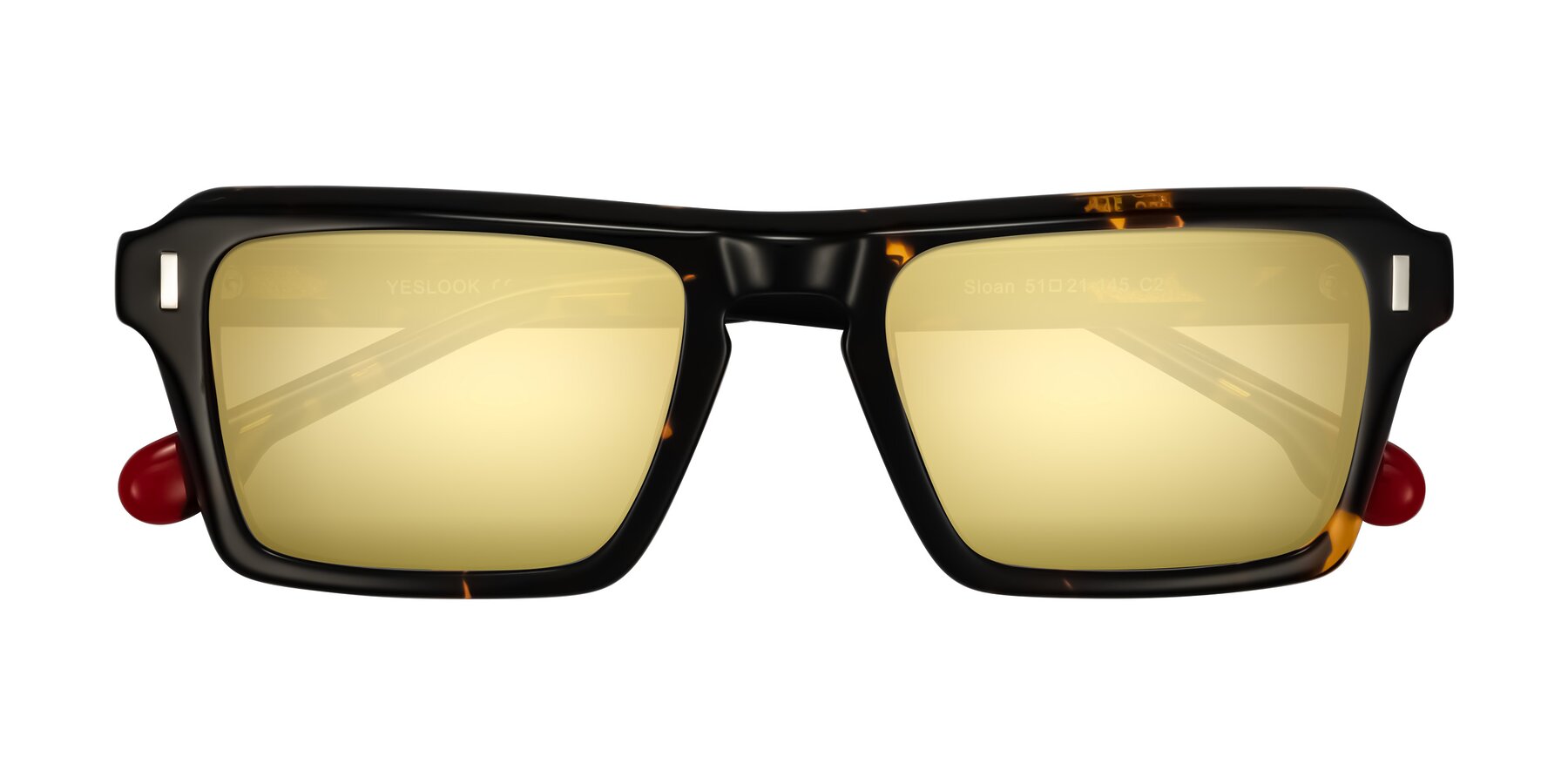 Folded Front of Sloan in Tortoise with Gold Mirrored Lenses