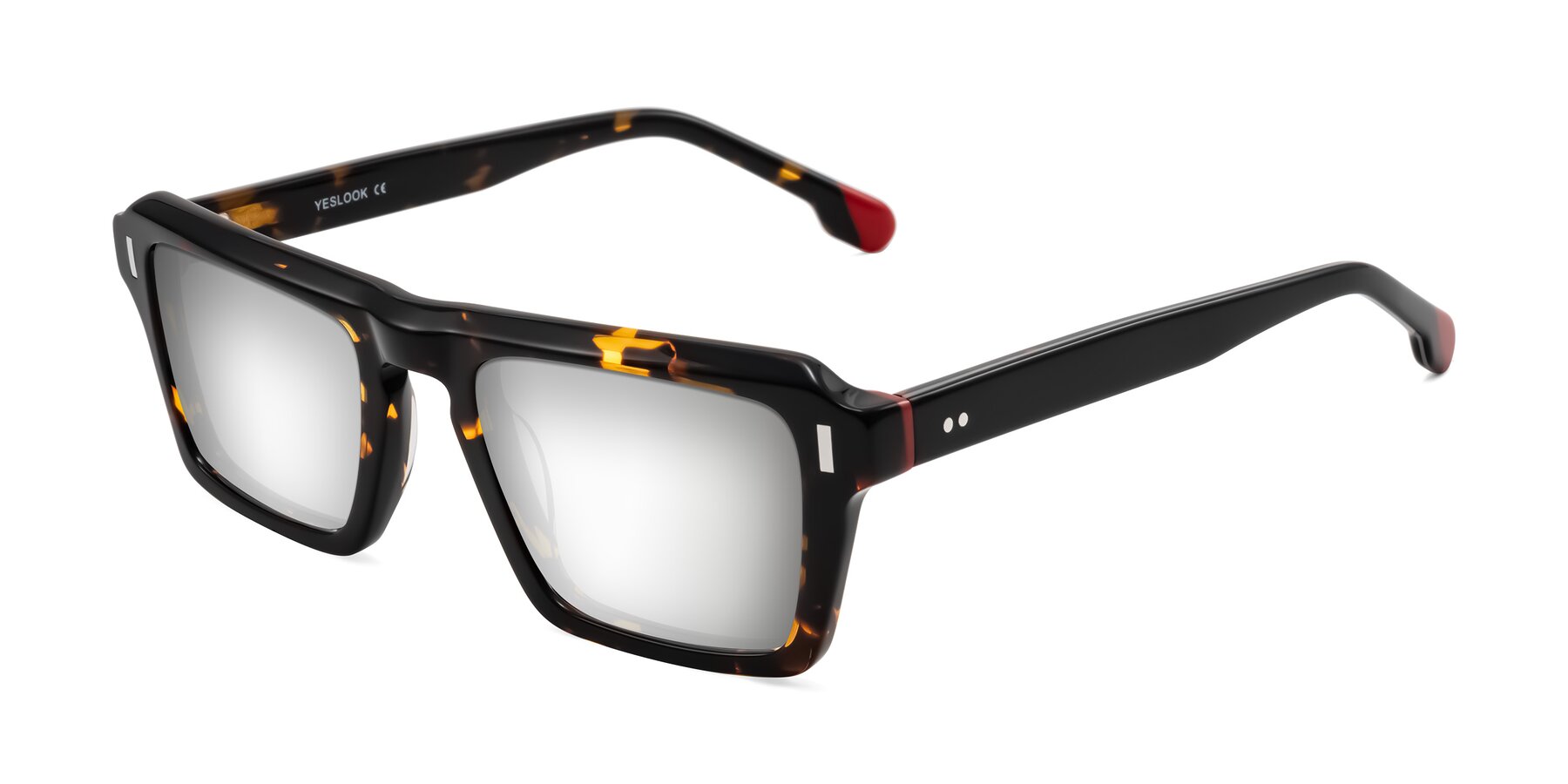 Angle of Sloan in Tortoise with Silver Mirrored Lenses