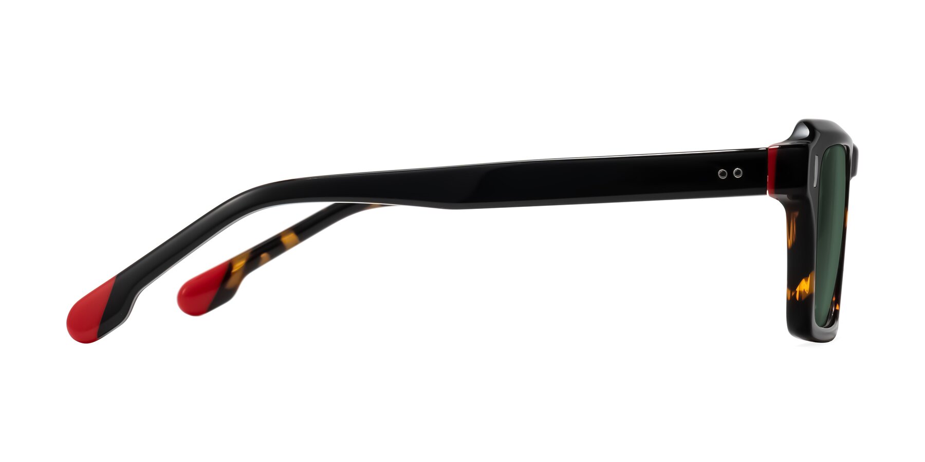 Side of Sloan in Tortoise with Green Polarized Lenses