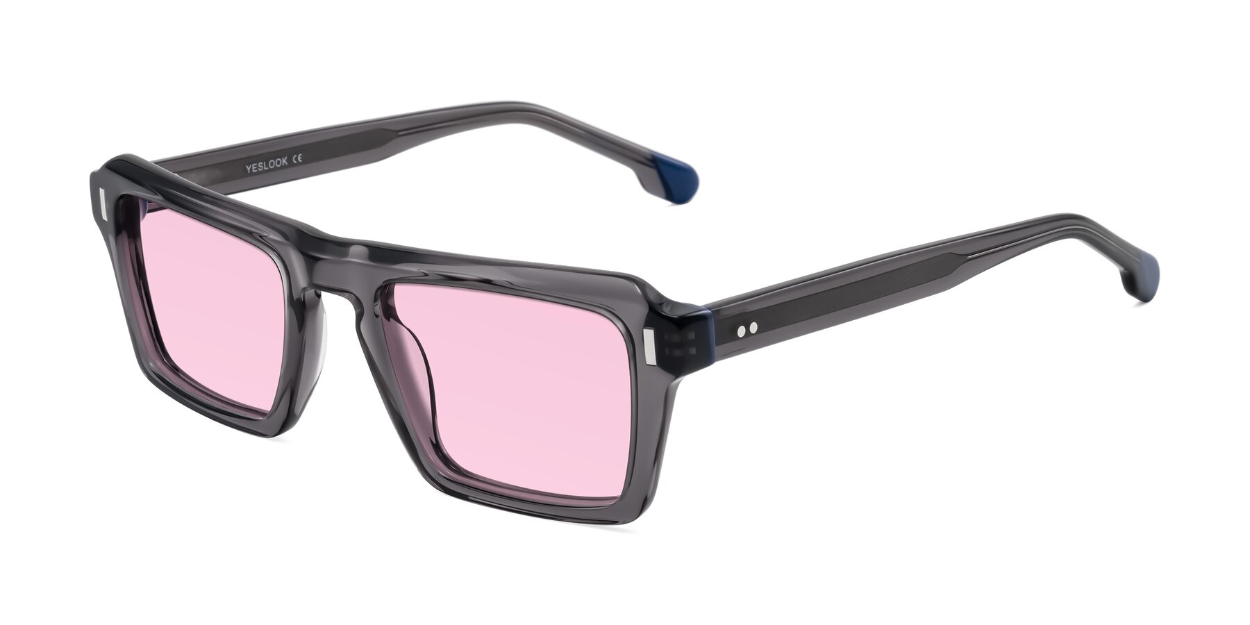 Angle of Sloan in Translucent Gray with Light Pink Tinted Lenses