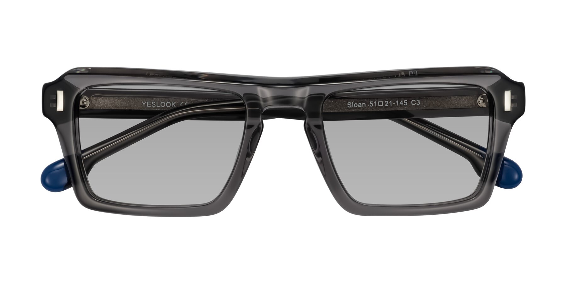 Folded Front of Sloan in Translucent Gray with Light Gray Tinted Lenses