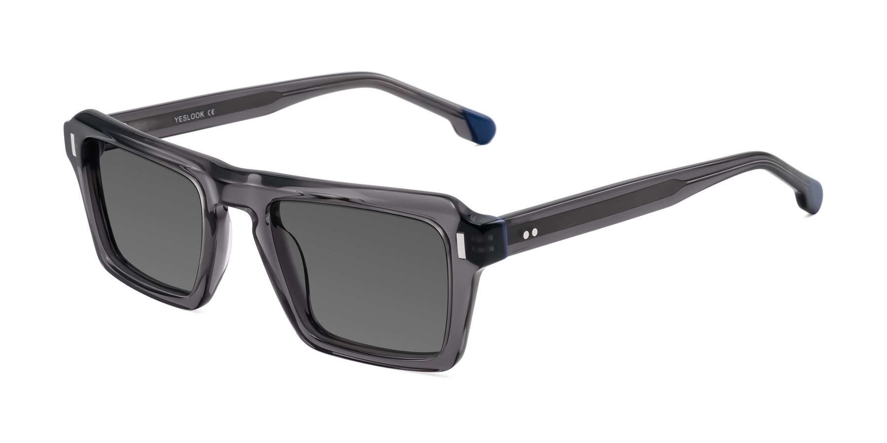 Angle of Sloan in Translucent Gray with Medium Gray Tinted Lenses
