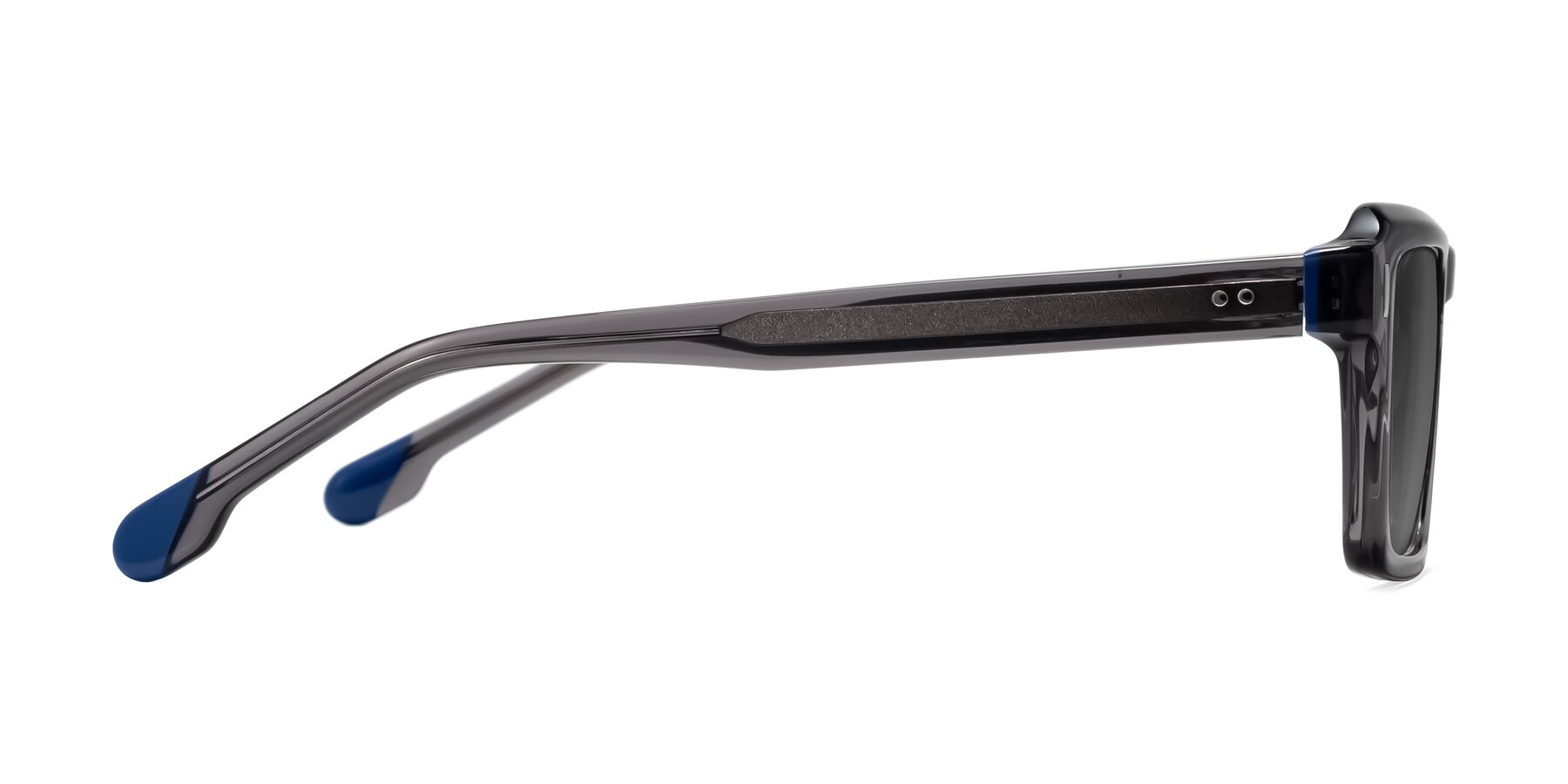 Side of Sloan in Translucent Gray with Medium Gray Tinted Lenses