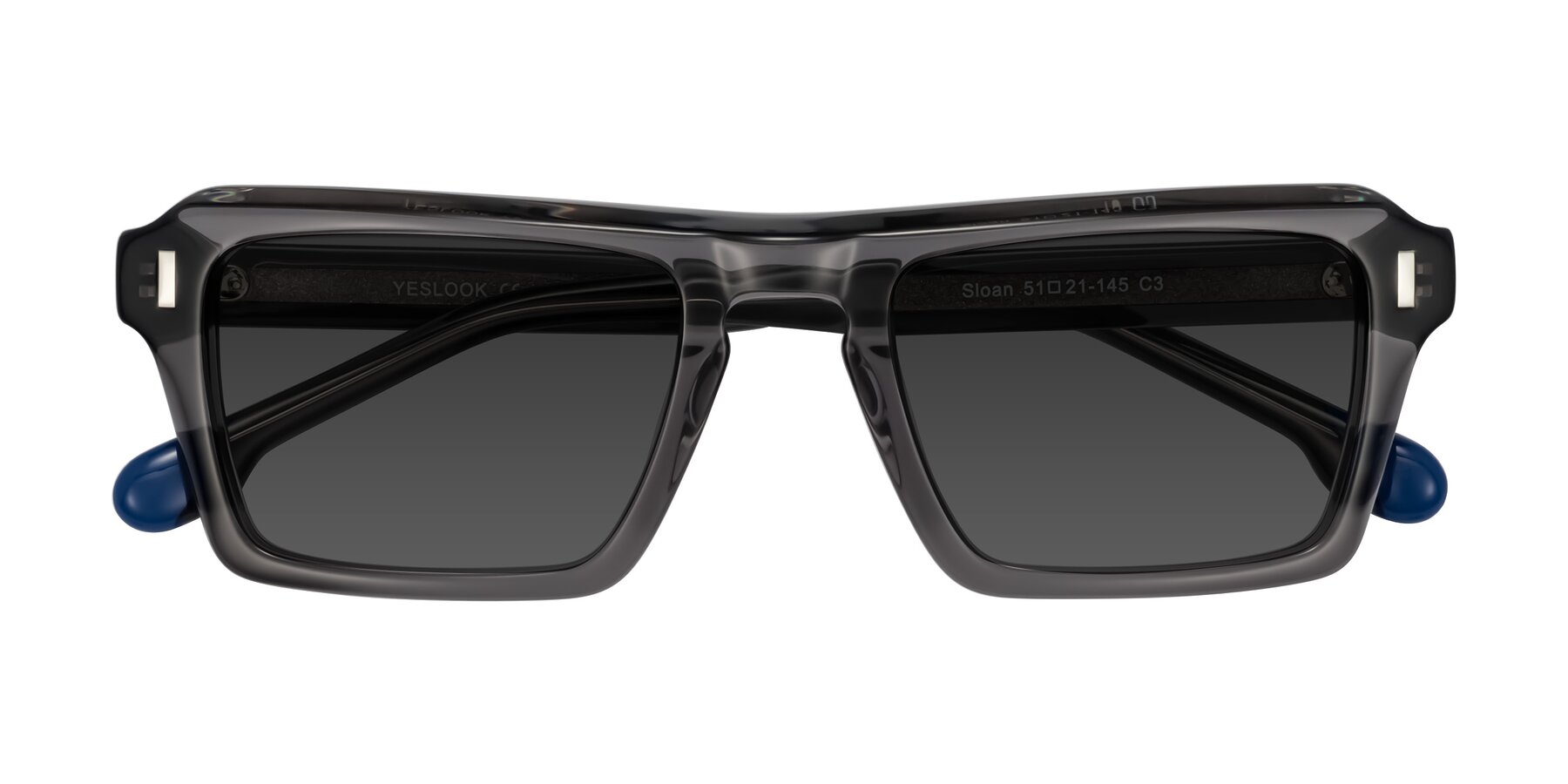 Folded Front of Sloan in Translucent Gray with Gray Tinted Lenses