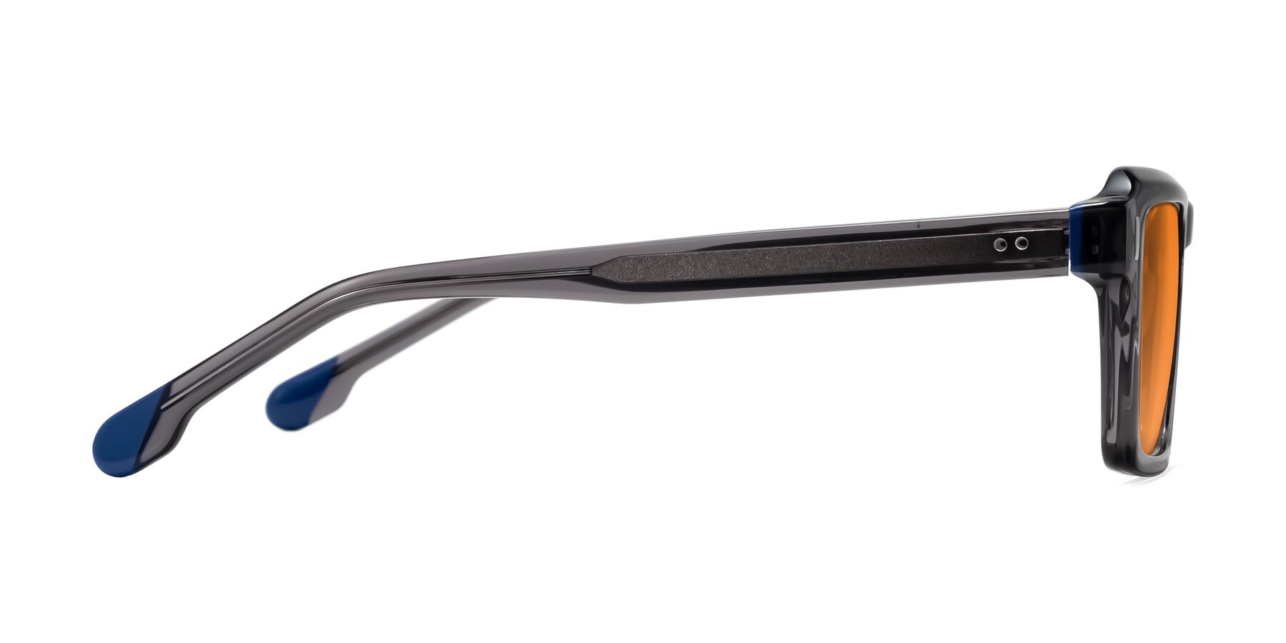 Side of Sloan in Translucent Gray with Orange Tinted Lenses