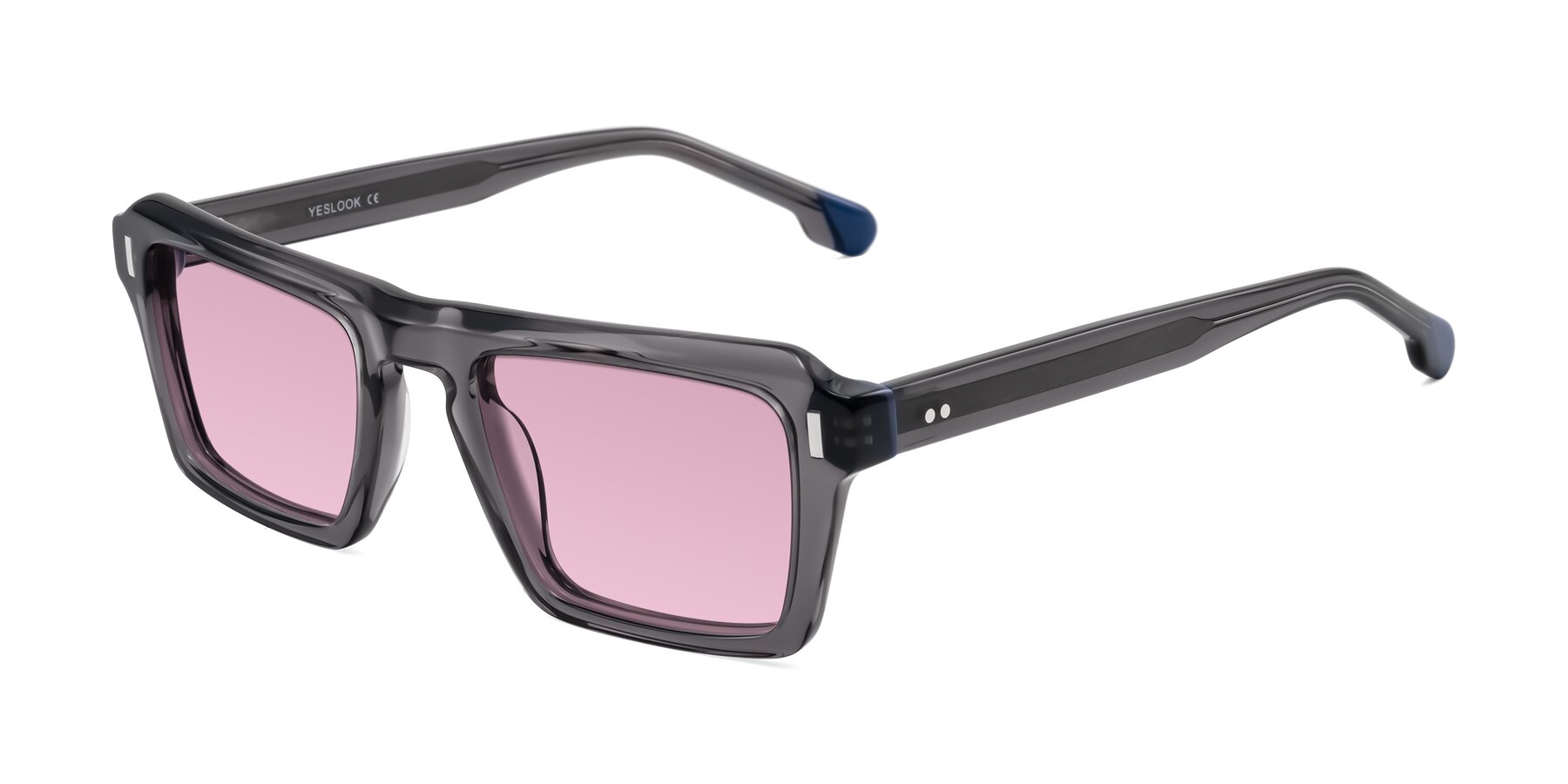 Angle of Sloan in Translucent Gray with Light Wine Tinted Lenses