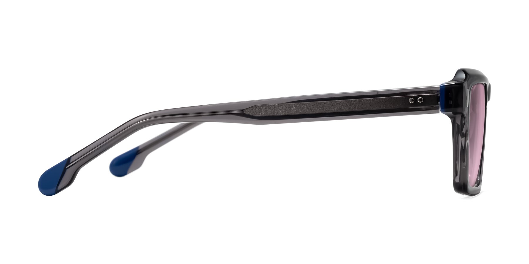 Side of Sloan in Translucent Gray with Light Wine Tinted Lenses