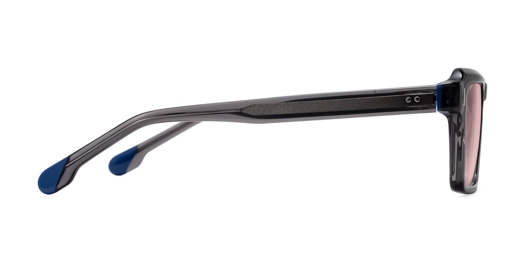 Side of Sloan in Translucent Gray with Light Garnet Tinted Lenses