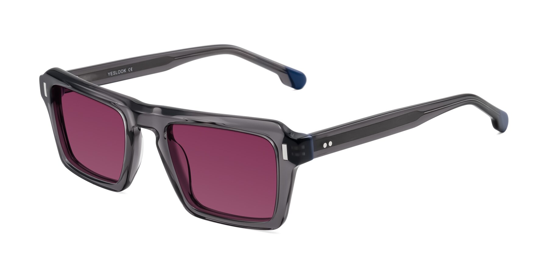 Angle of Sloan in Translucent Gray with Wine Tinted Lenses