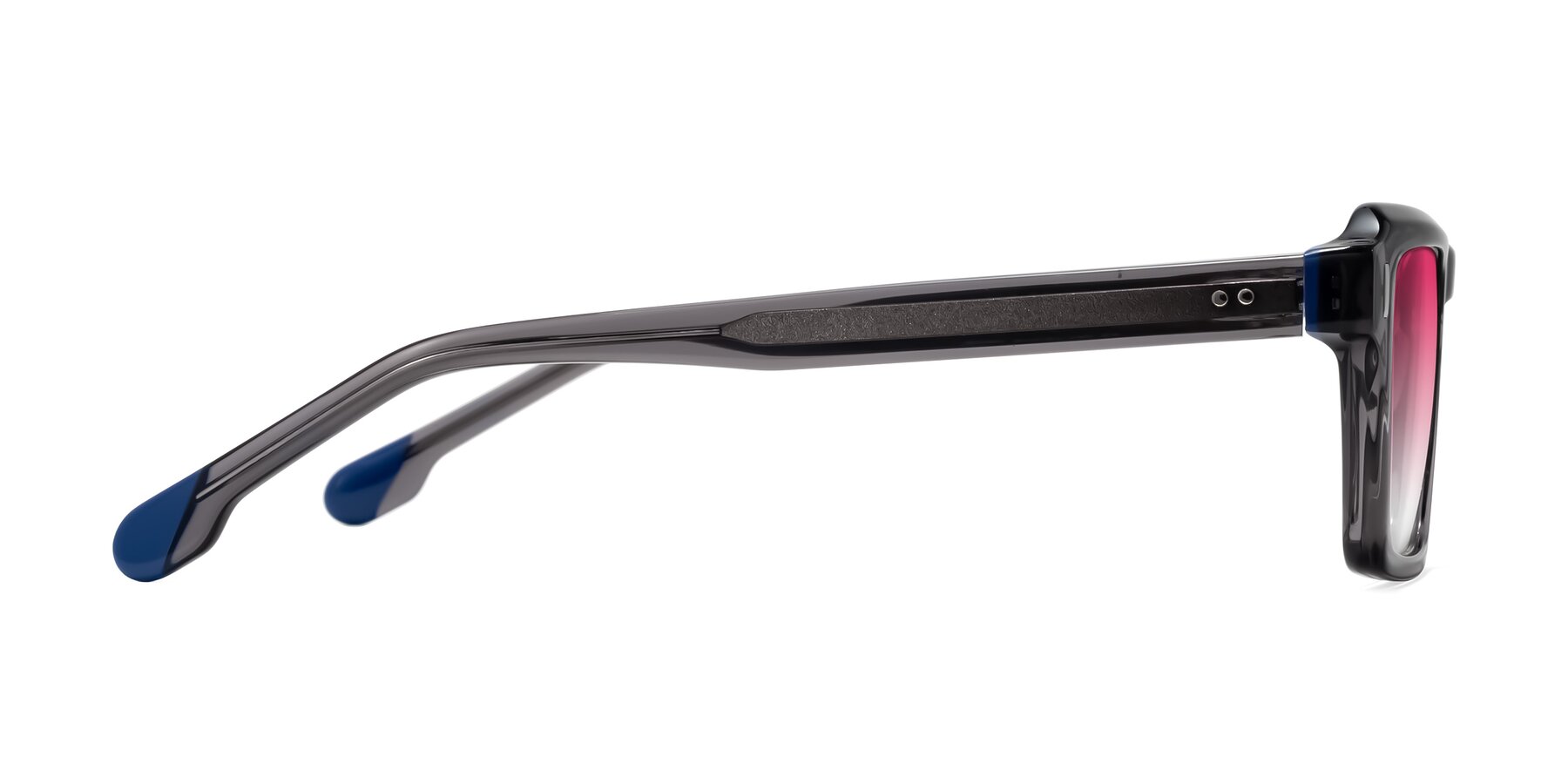 Side of Sloan in Translucent Gray with Pink Gradient Lenses