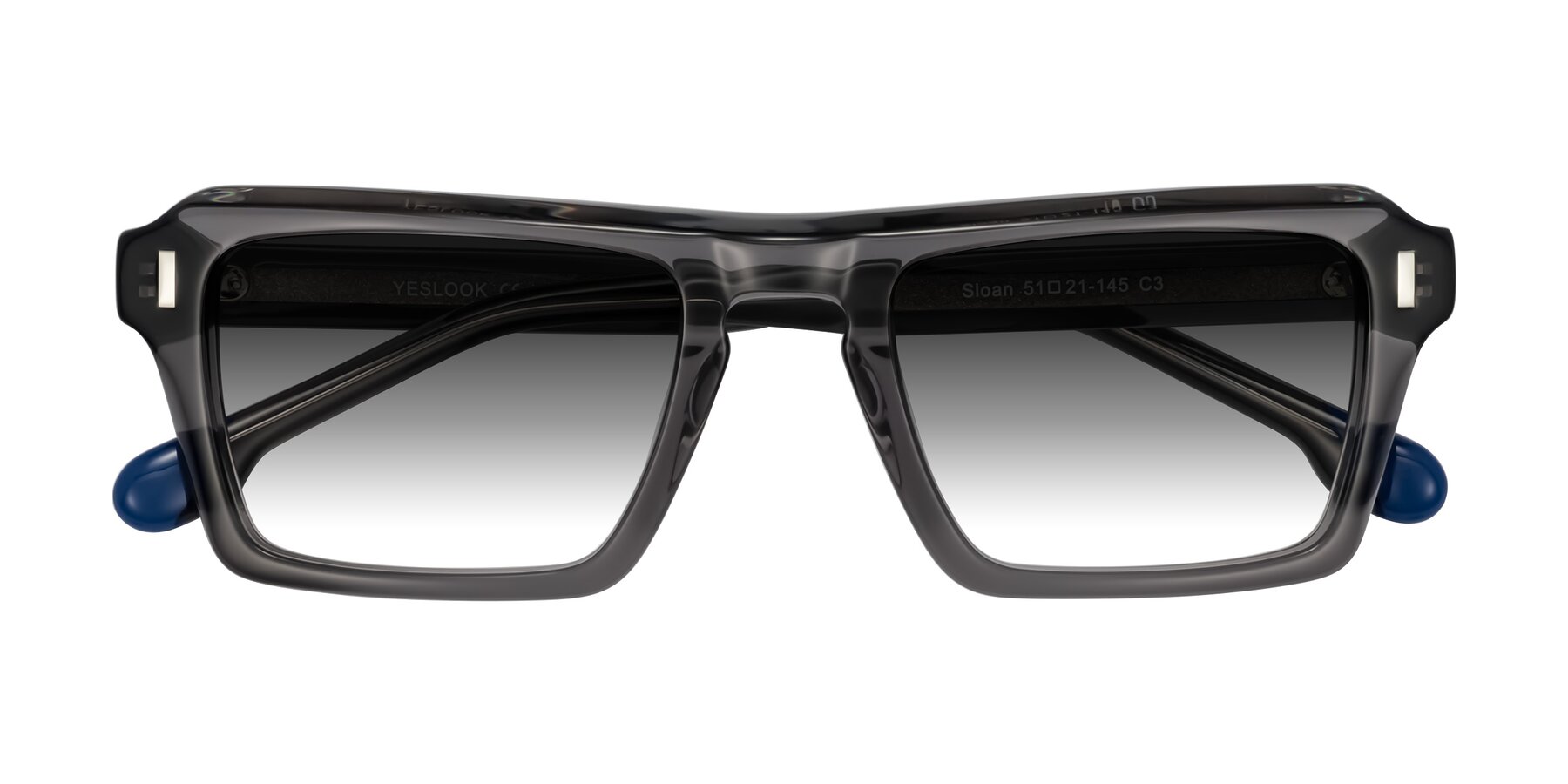 Folded Front of Sloan in Translucent Gray with Gray Gradient Lenses