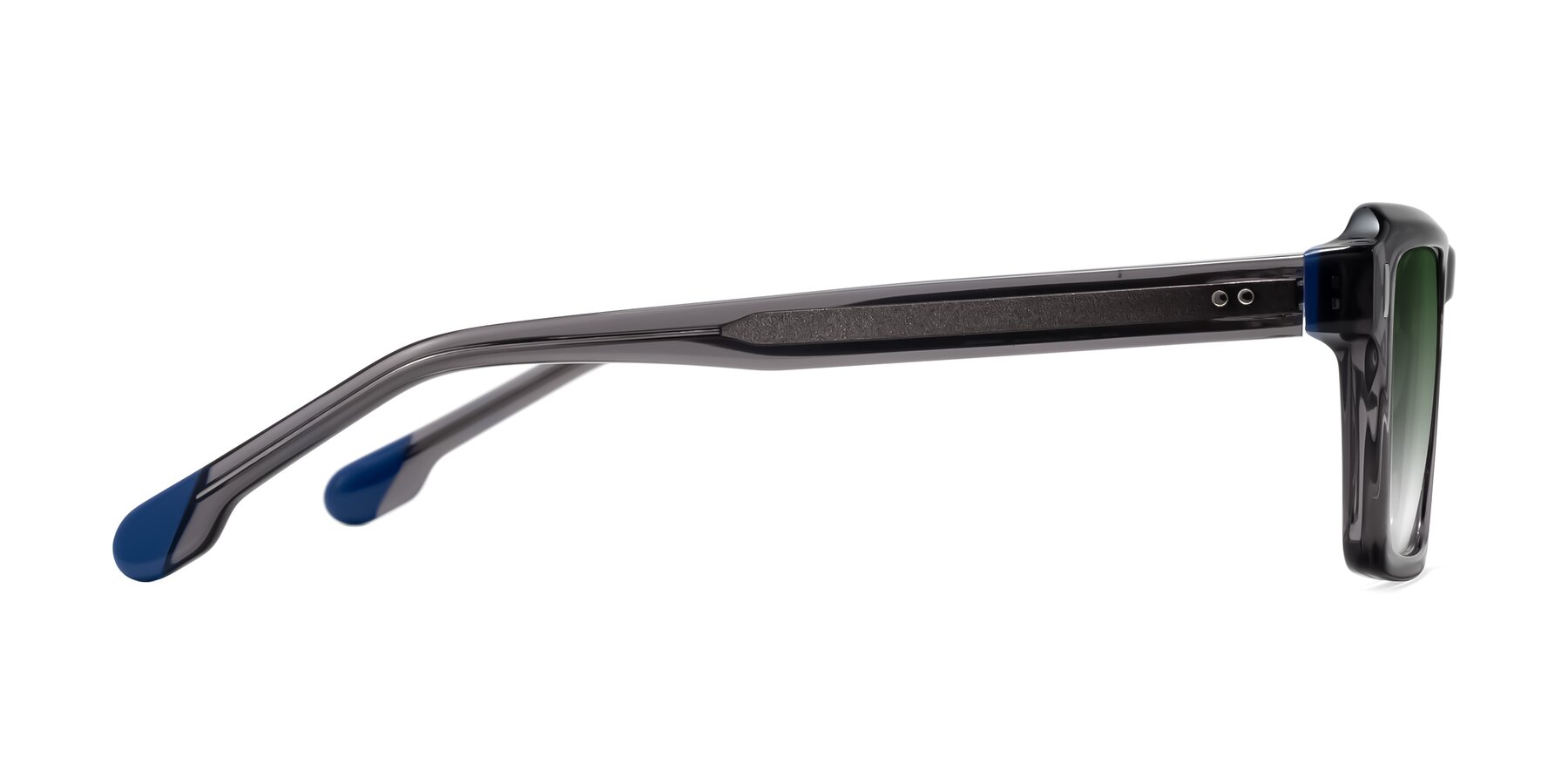 Side of Sloan in Translucent Gray with Green Gradient Lenses