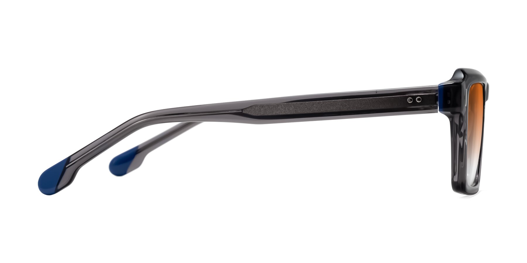 Side of Sloan in Translucent Gray with Orange Gradient Lenses