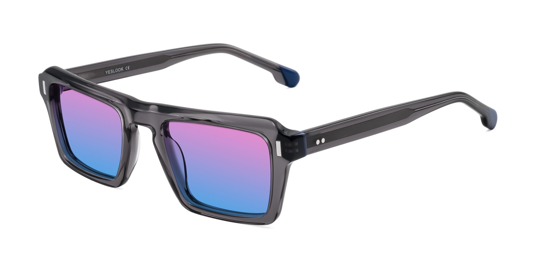 Angle of Sloan in Translucent Gray with Pink / Blue Gradient Lenses